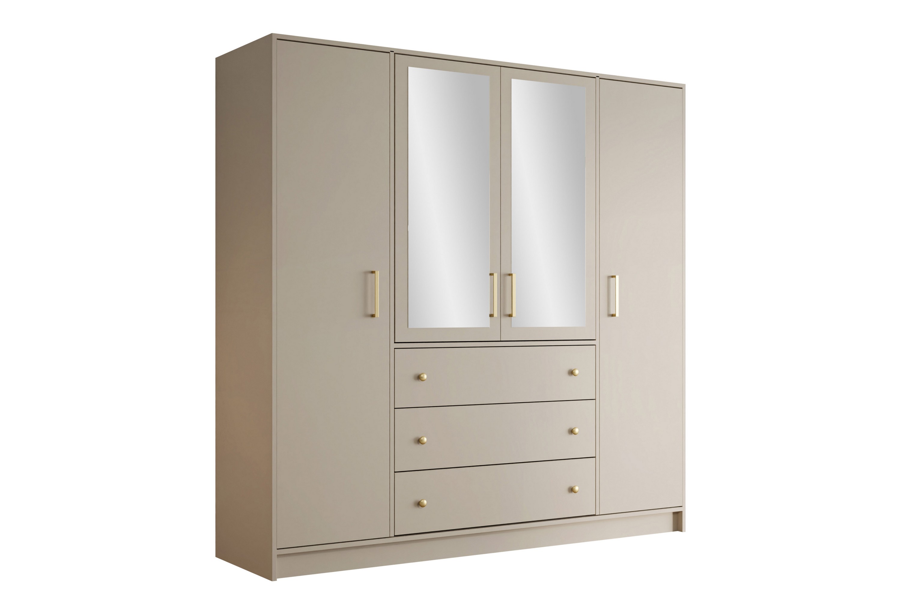 retro garderob m. spegel 196x200 cm -