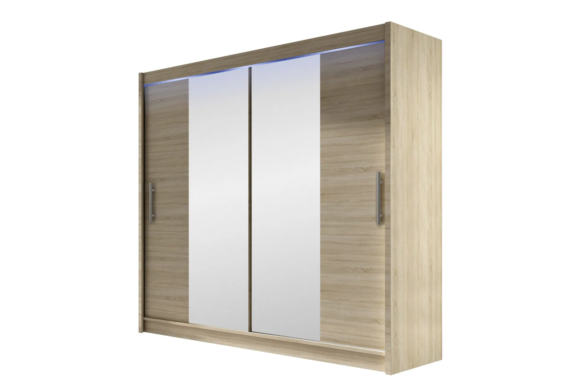 Rilievo Garderob med Spegel 180 cm i Ljust Tr&auml; - Beige