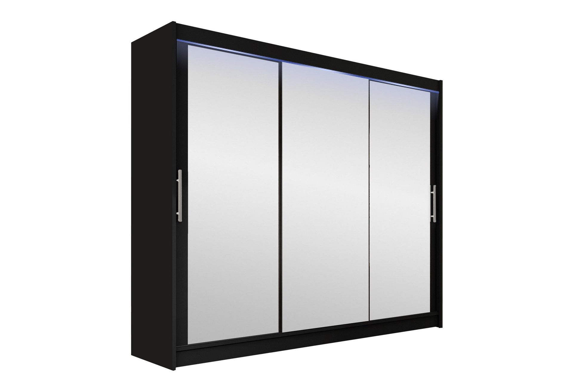 sia garderob med spegel 250x215 cm - svart