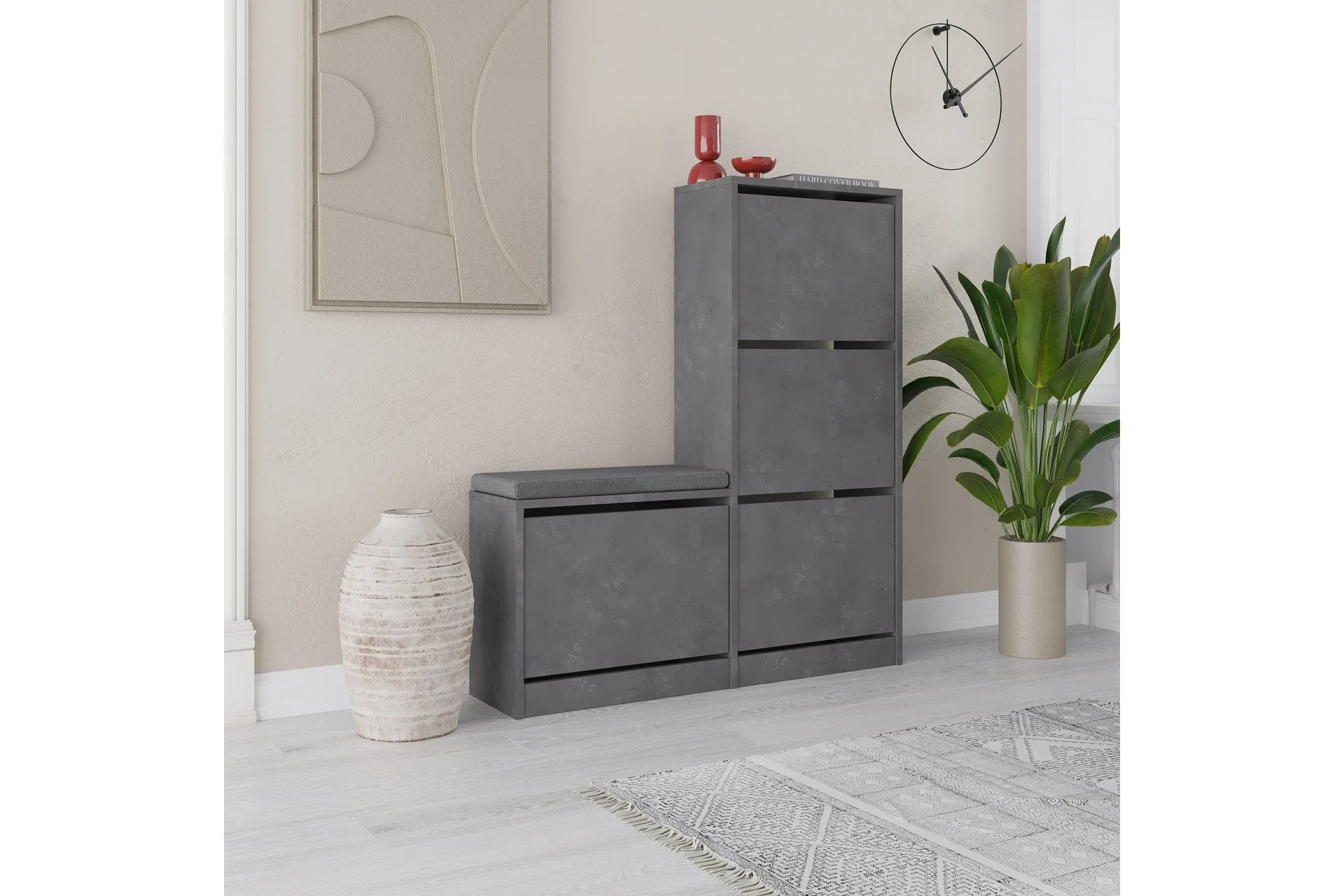 dude skoskåp 105 cm - grå