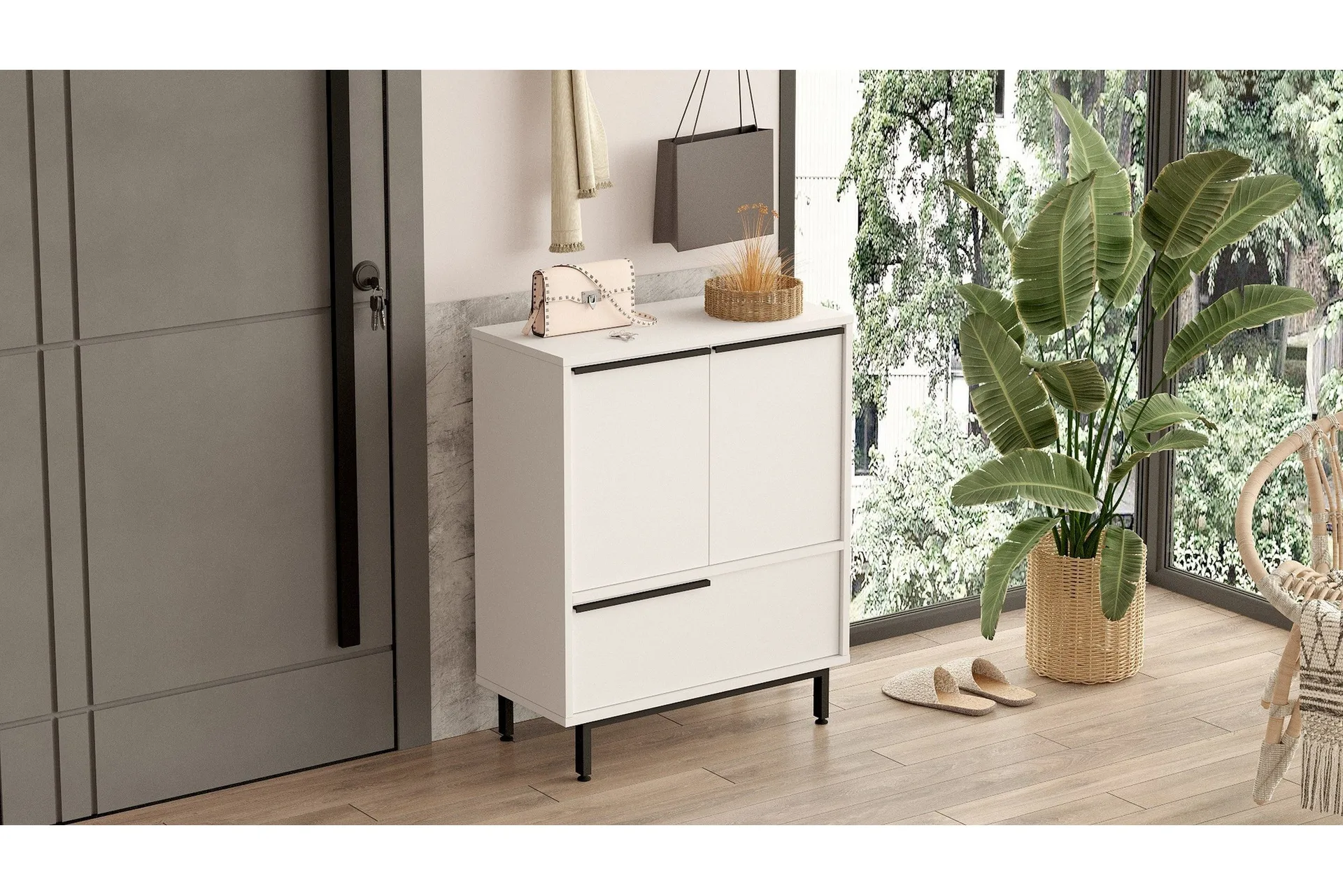 liyakat skoskåp 74,8 cm - vit