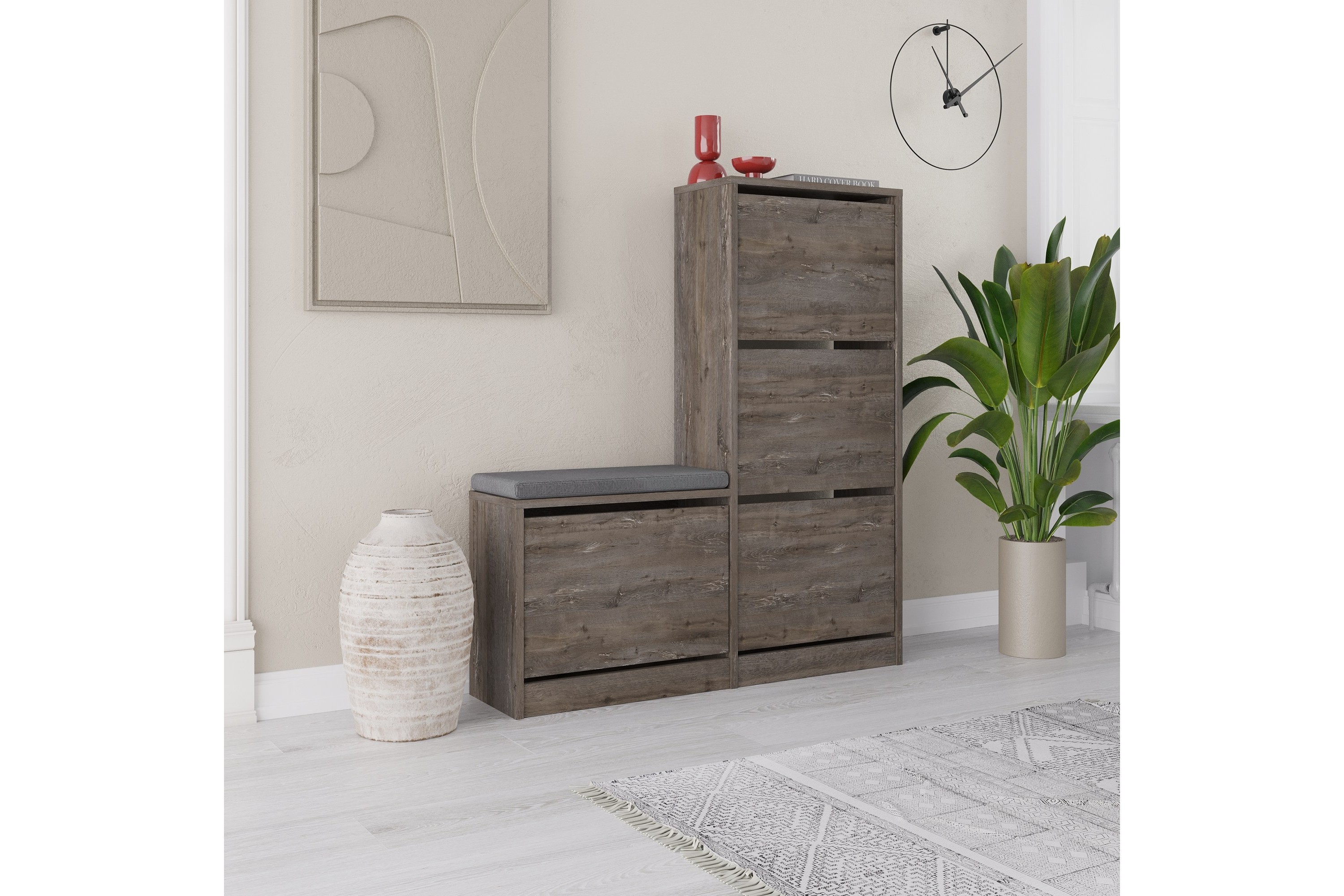 skoskåp dude 105 cm - mörkbrun