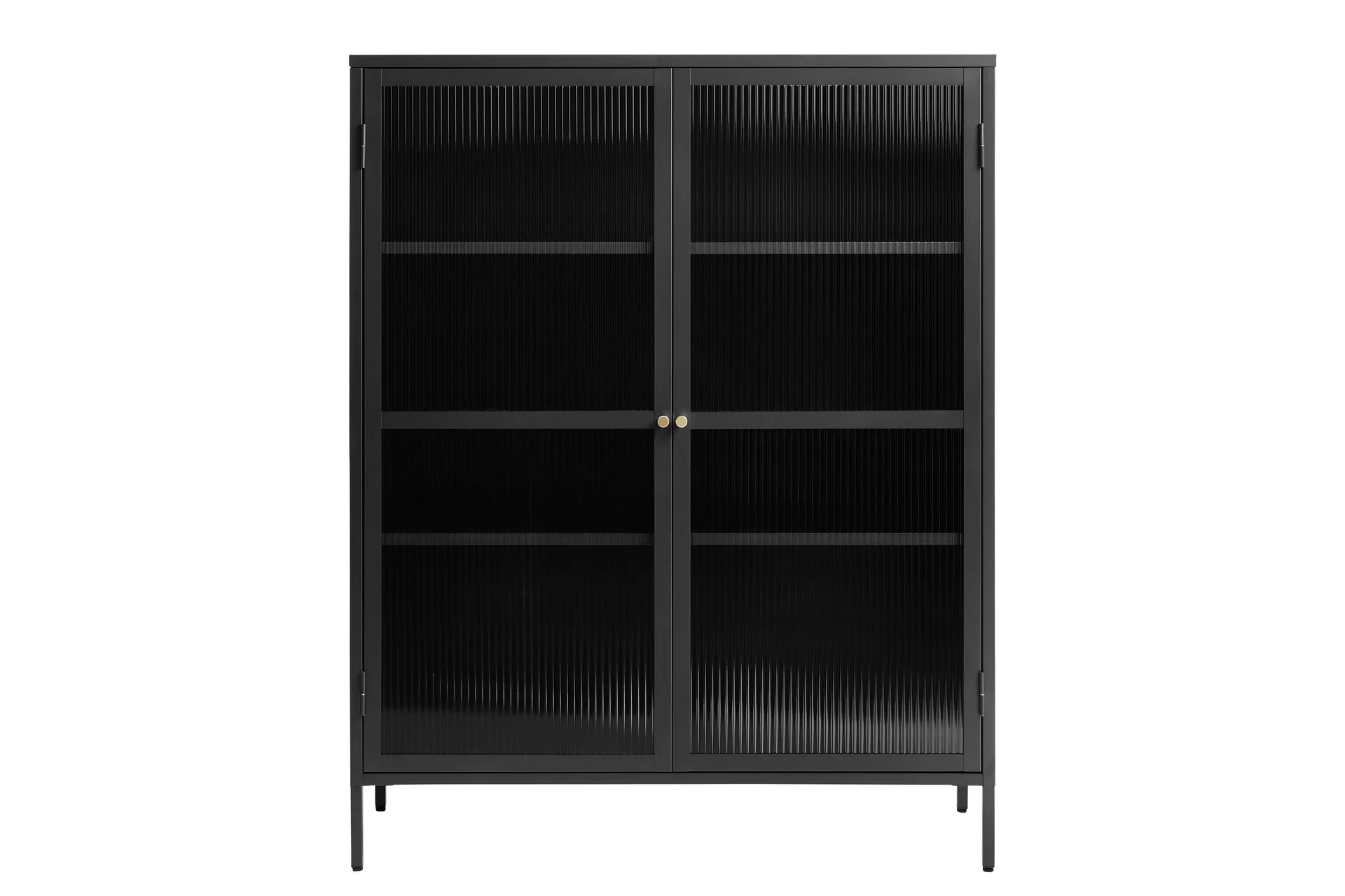 anatole vitrinskåp 40 cm djup 111 cm bred 140 cm hög metall - svart