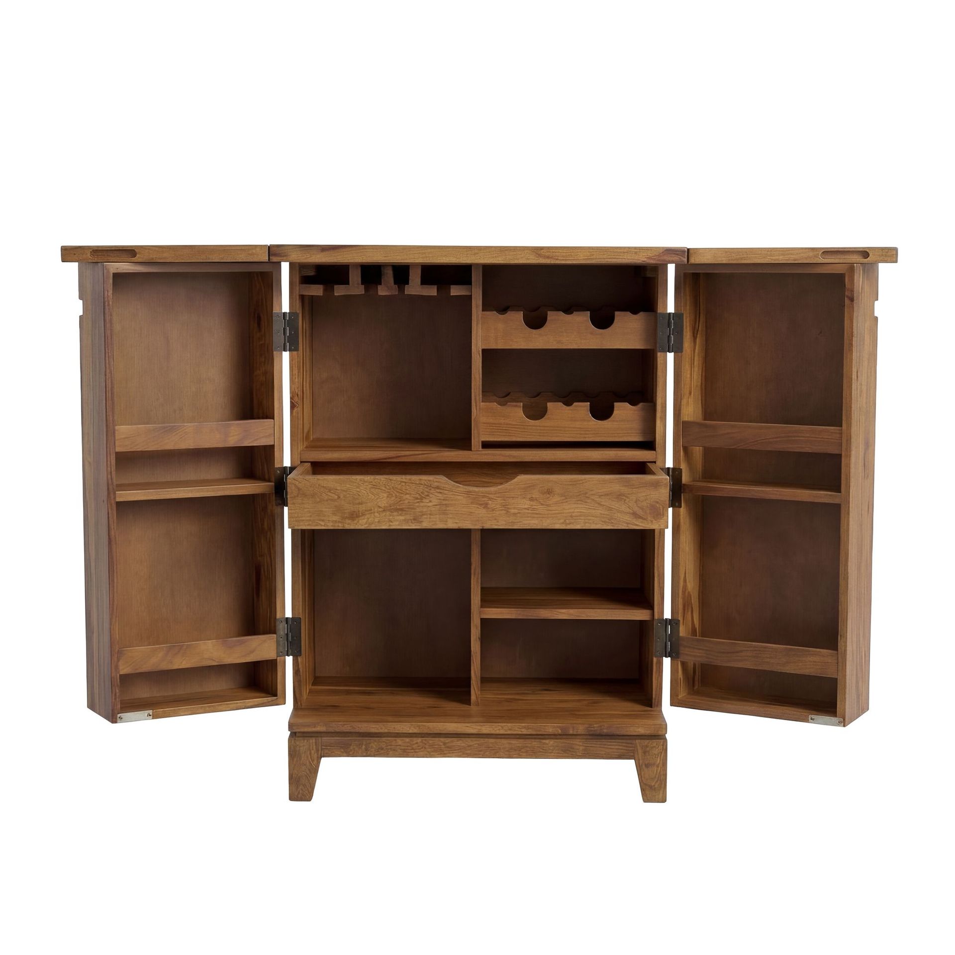 Avelo Barskåp 65 cm i massivt sheeshamträ med fällbar design - naturligt trä
