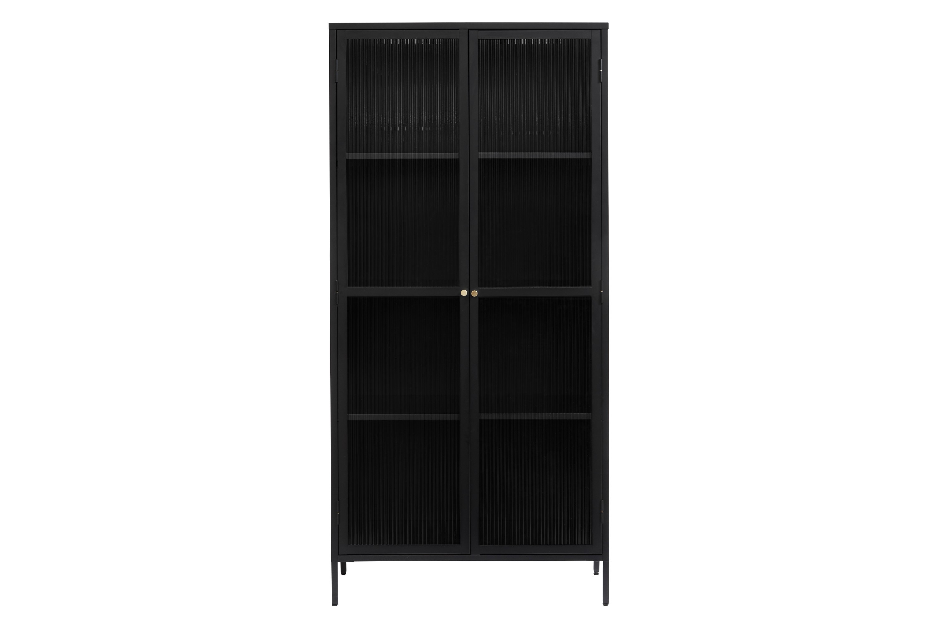 Azza Vitrinskåp 40 cm djup 90 cm bred 190 cm hög Mörk Metall Svart
