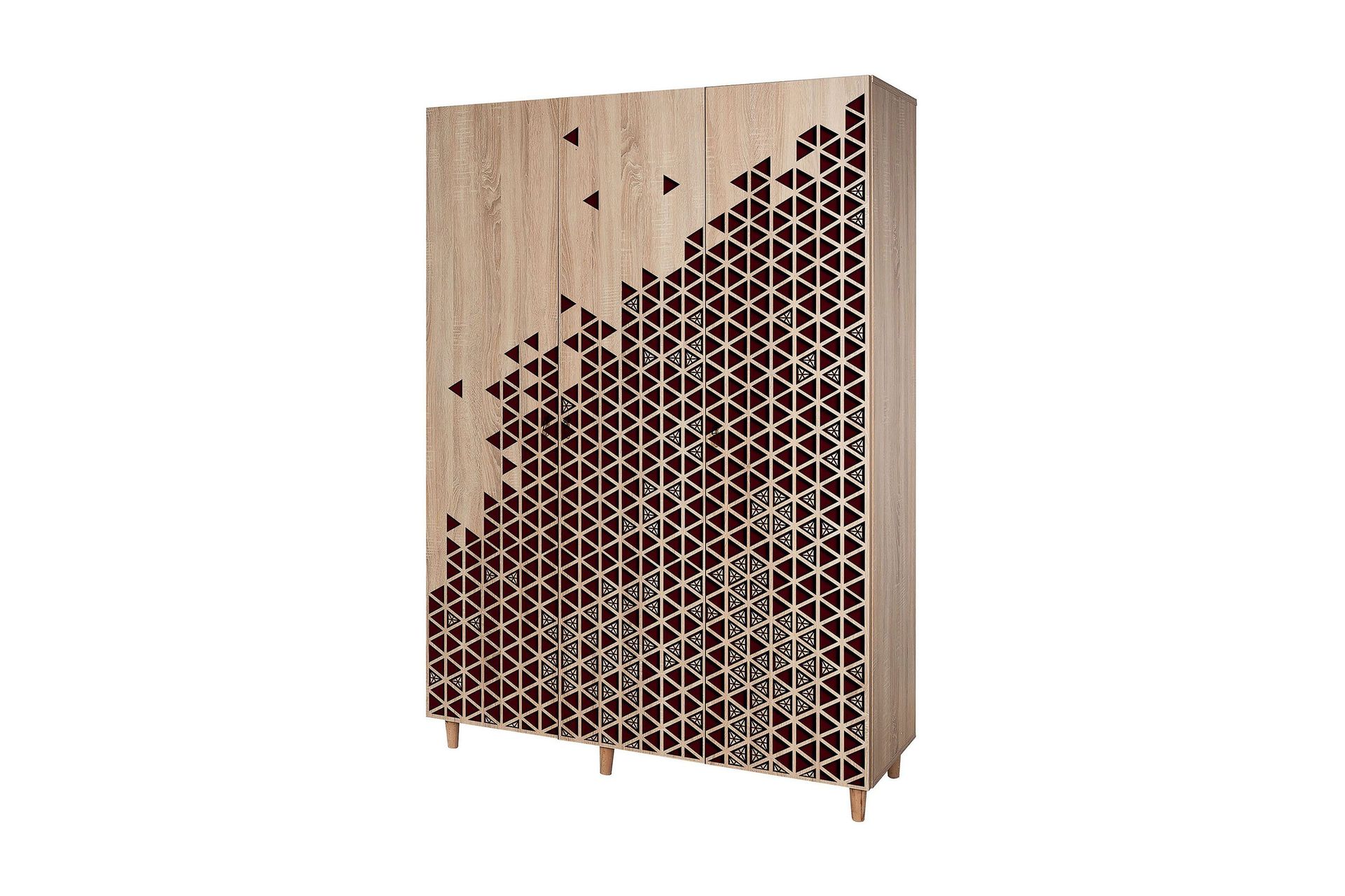 Brokind Garderob 135 cm - Brun/R&ouml;d