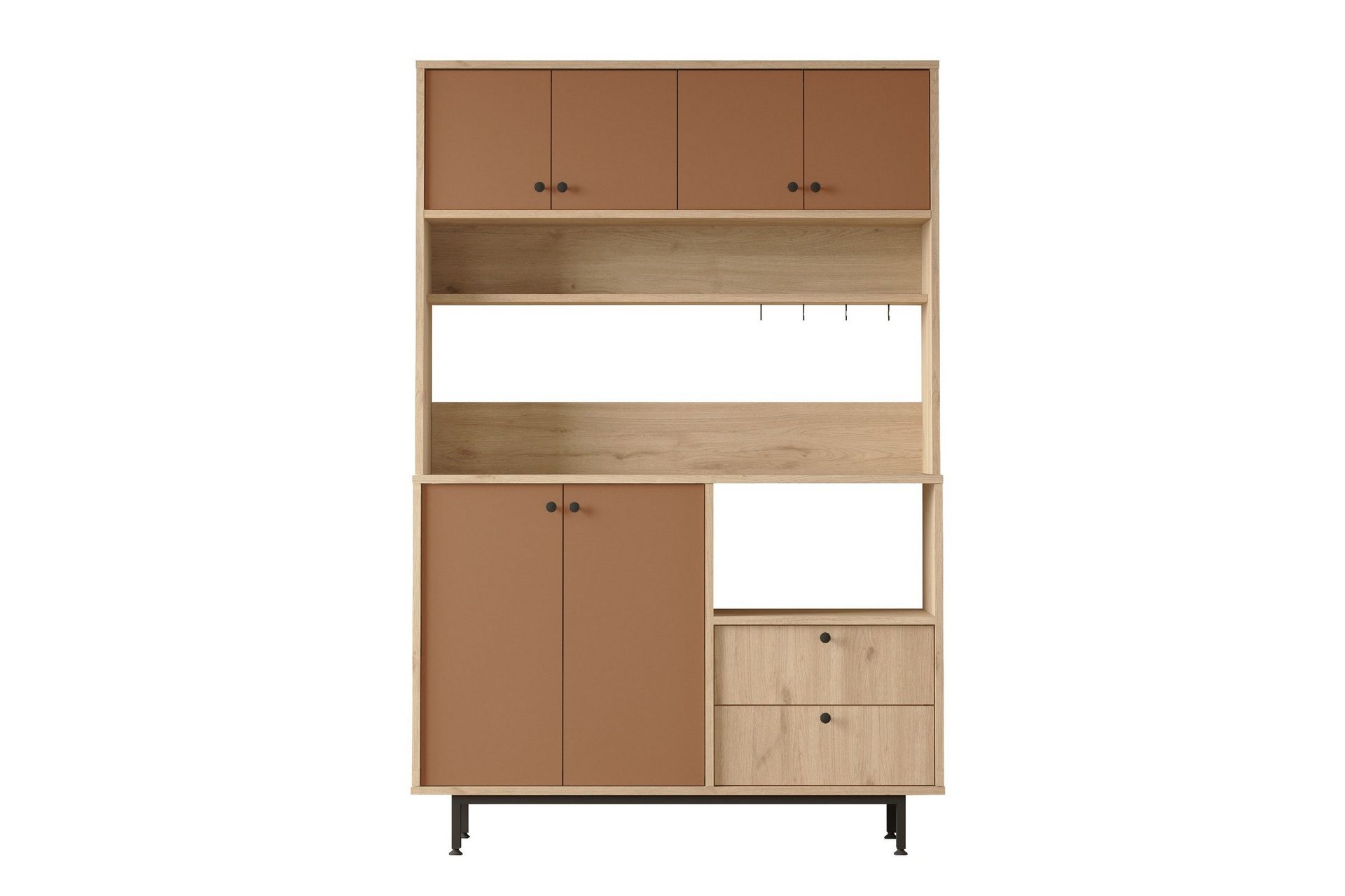 Donae Highboard - Ek/Röd