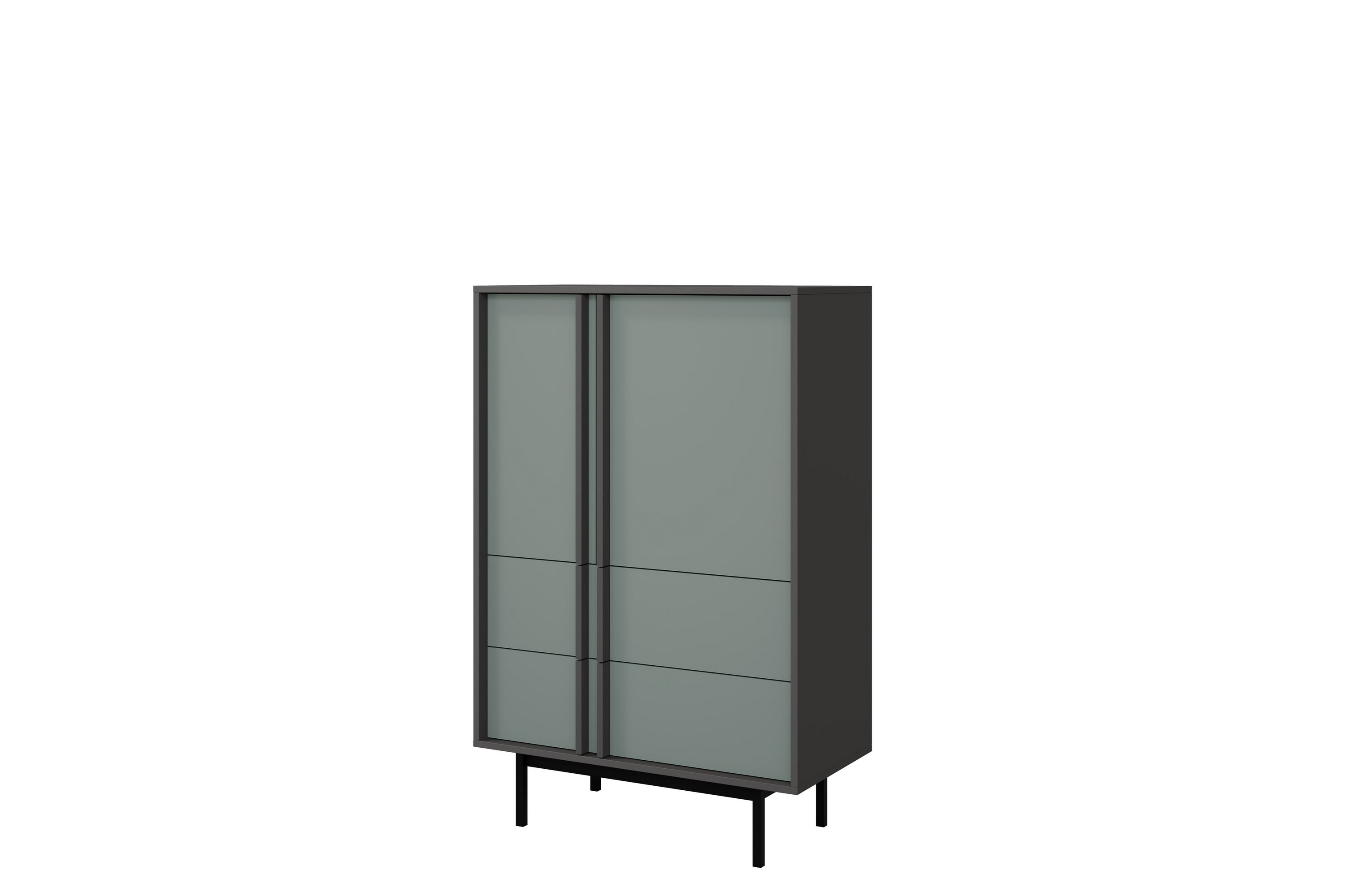 farshian highboard - grå/grön