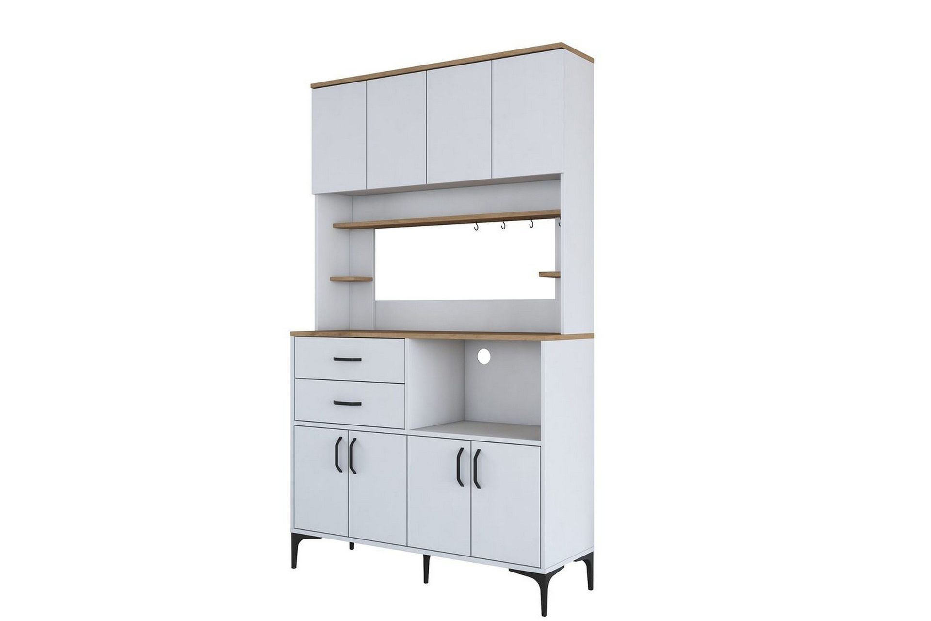 flerfunktionsskåp cerreta 179 valnöt / vit - valnöt / vit