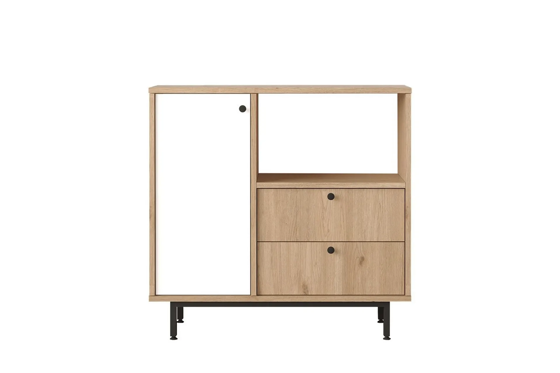 flerfunktionsskåp miraen ek / vit - ljusbrun/vit