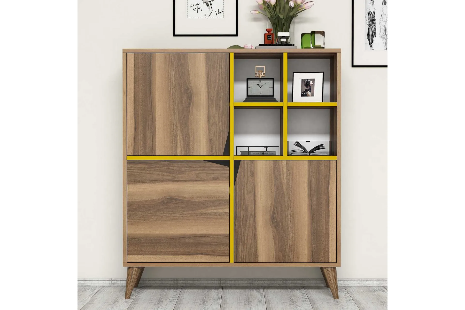 förvaringsskåp amtorp 100 cm - brungul