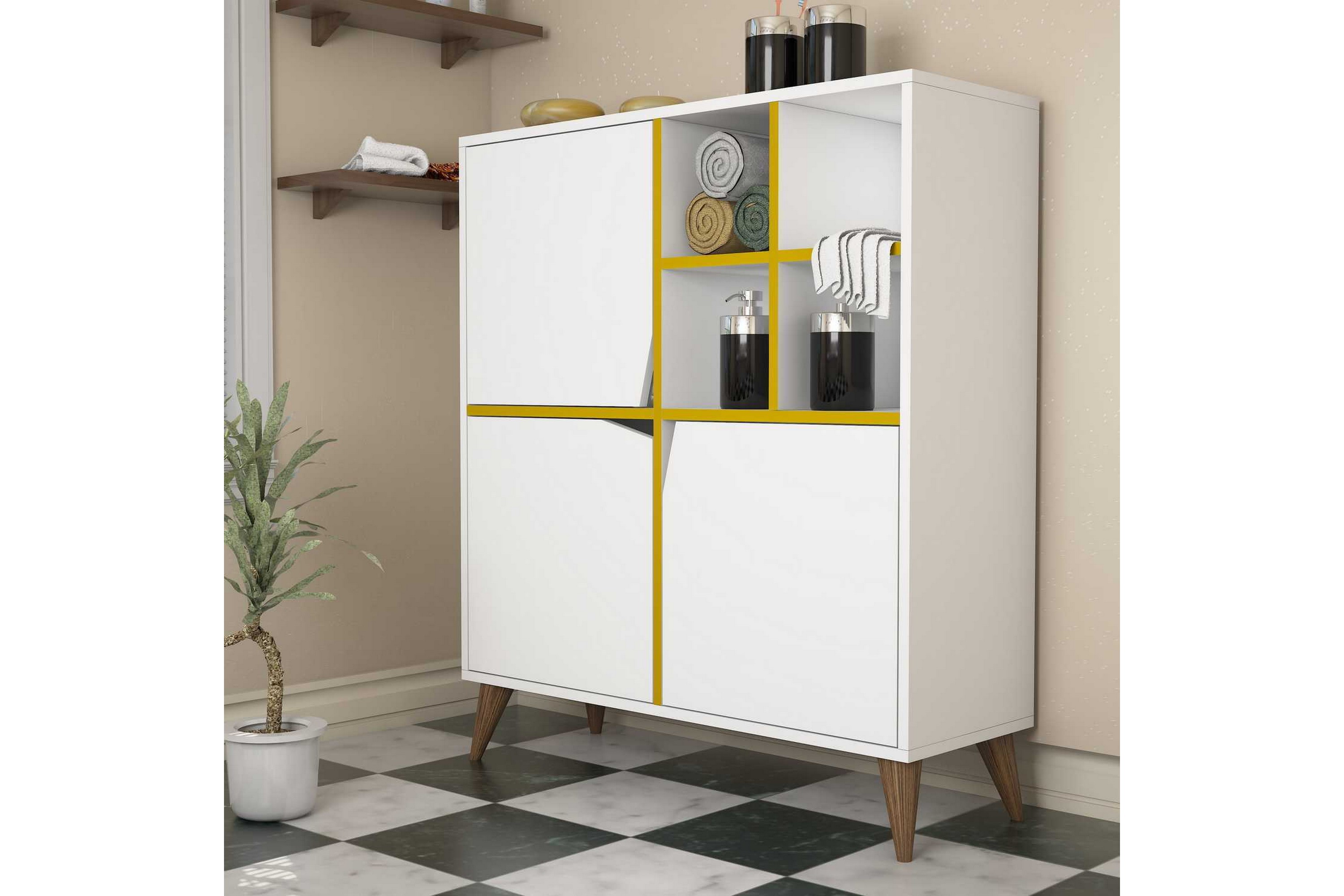 förvaringsskåp amtorp 100 cm - vitgul