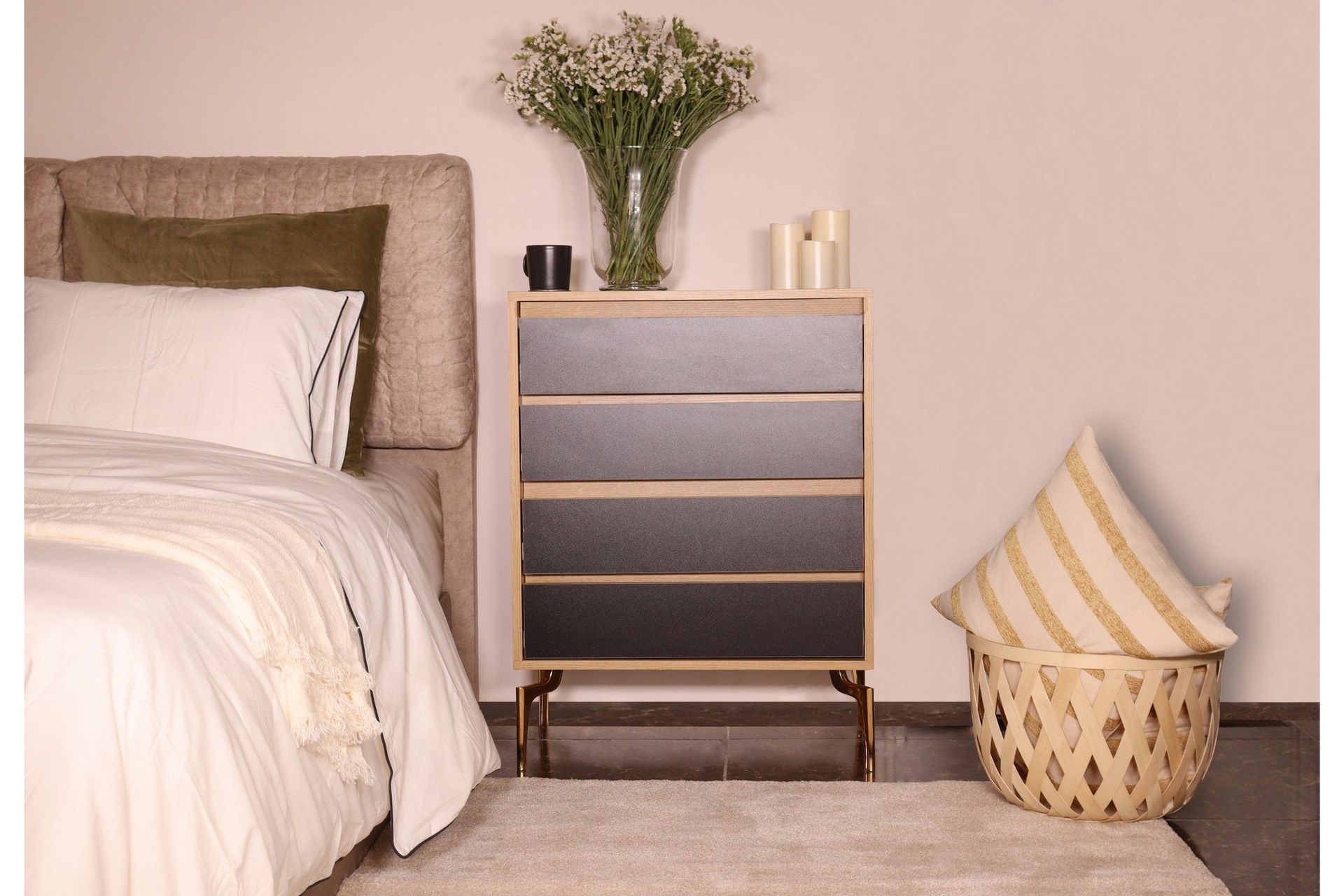 Highboard 40x70 cm - Natur/Svart