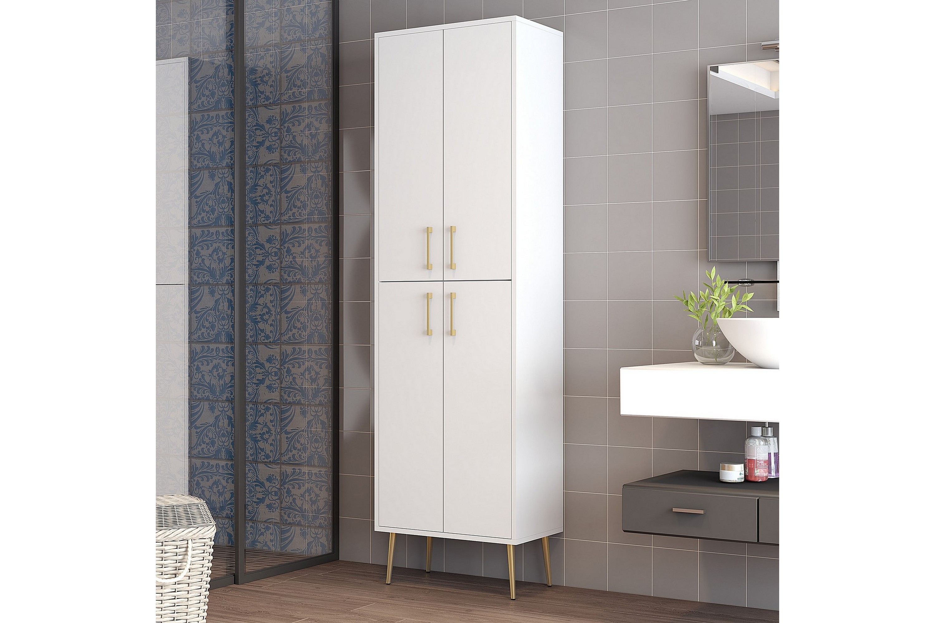 Highboard Kotzen Guld/Vit