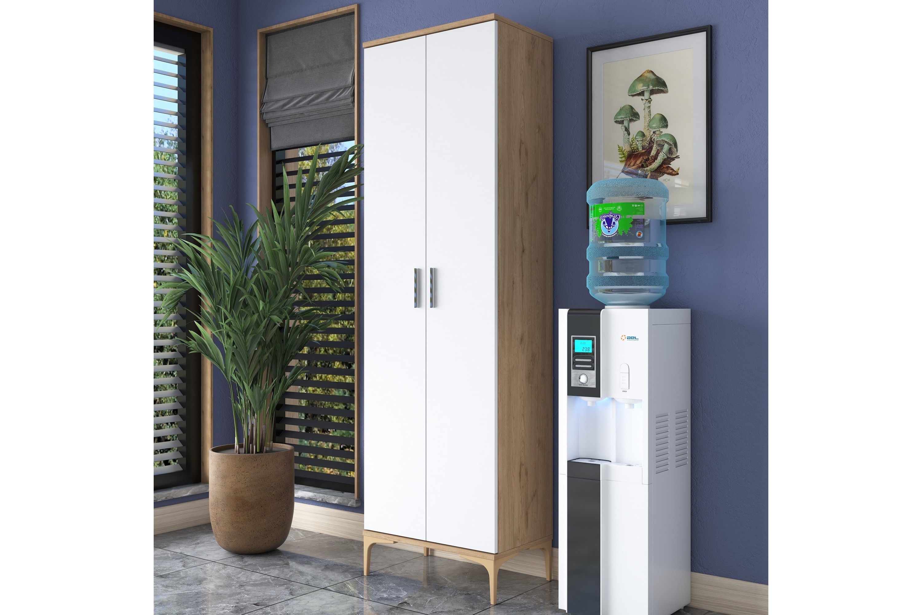 Highboard Manorma Valnöt/Vit
