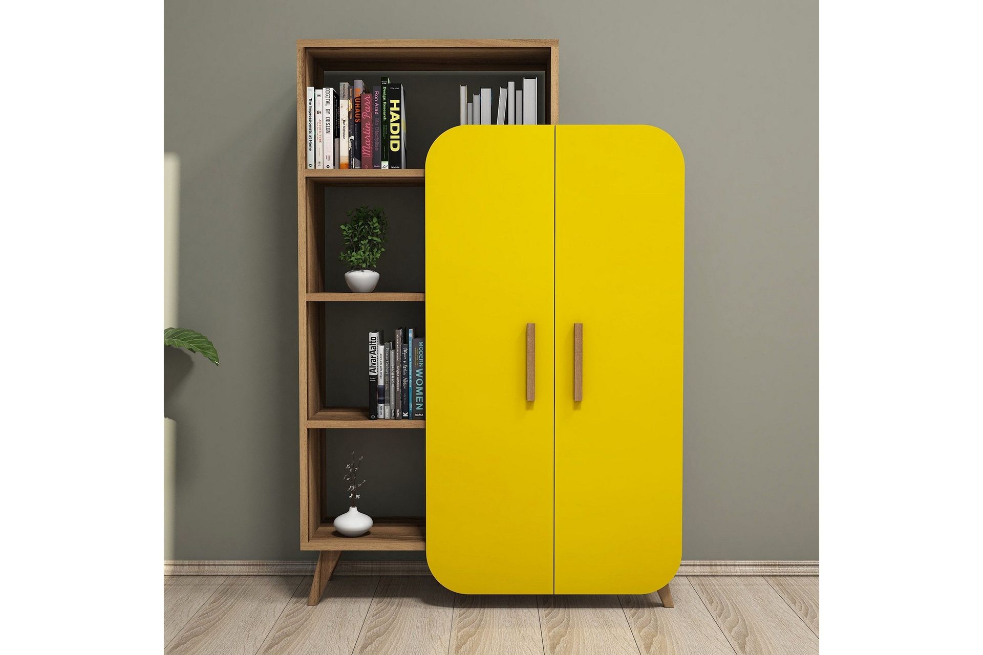 Hovdane F&ouml;rvaringssk&aring;p 90 cm - Brun/Gul