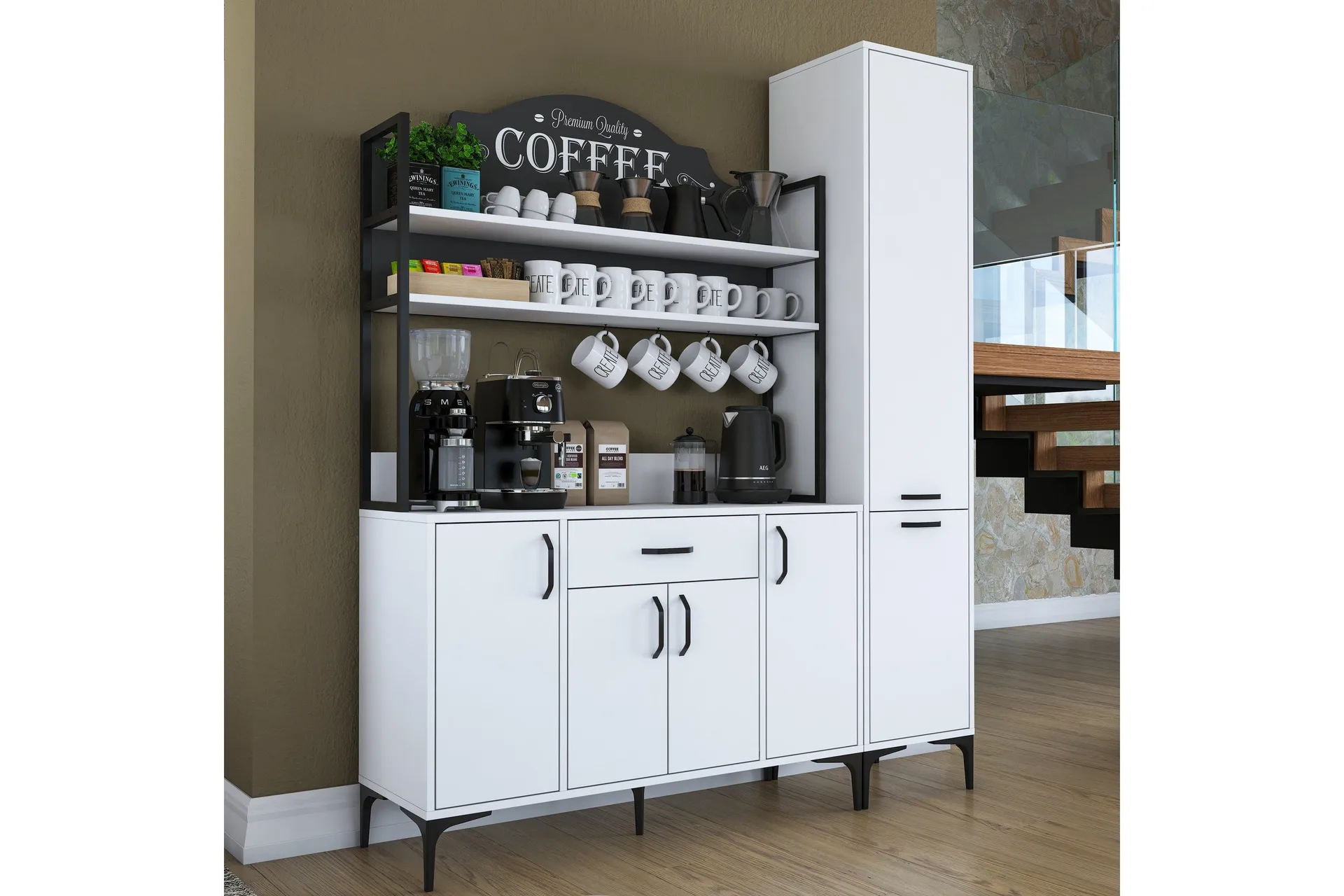 Manorma Highboard - Vit