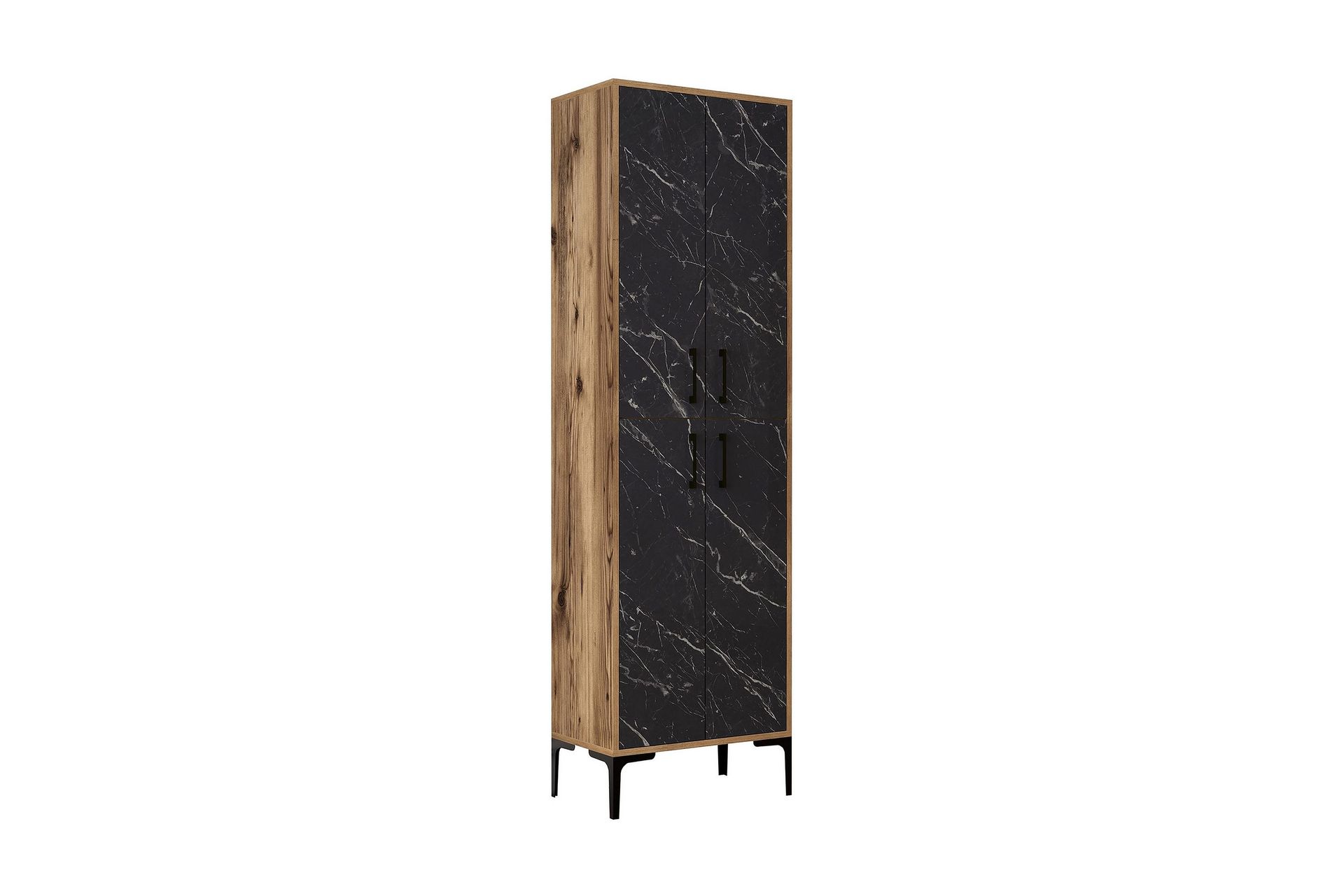 Retzow Highboard 60x35 cm - M&ouml;rkbrun/Svart