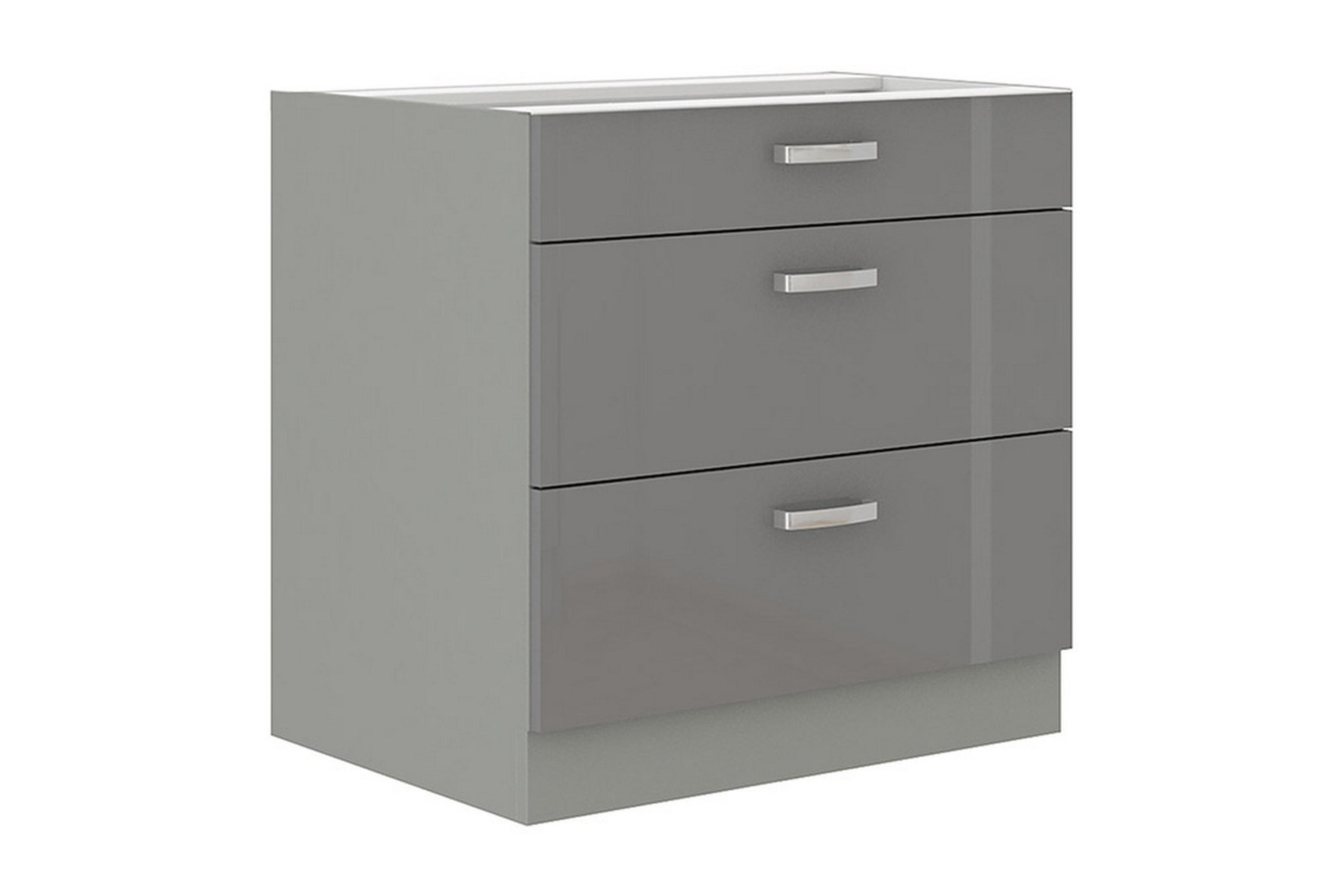 Skåp med lådor Grey 80x52x82 cm Grå