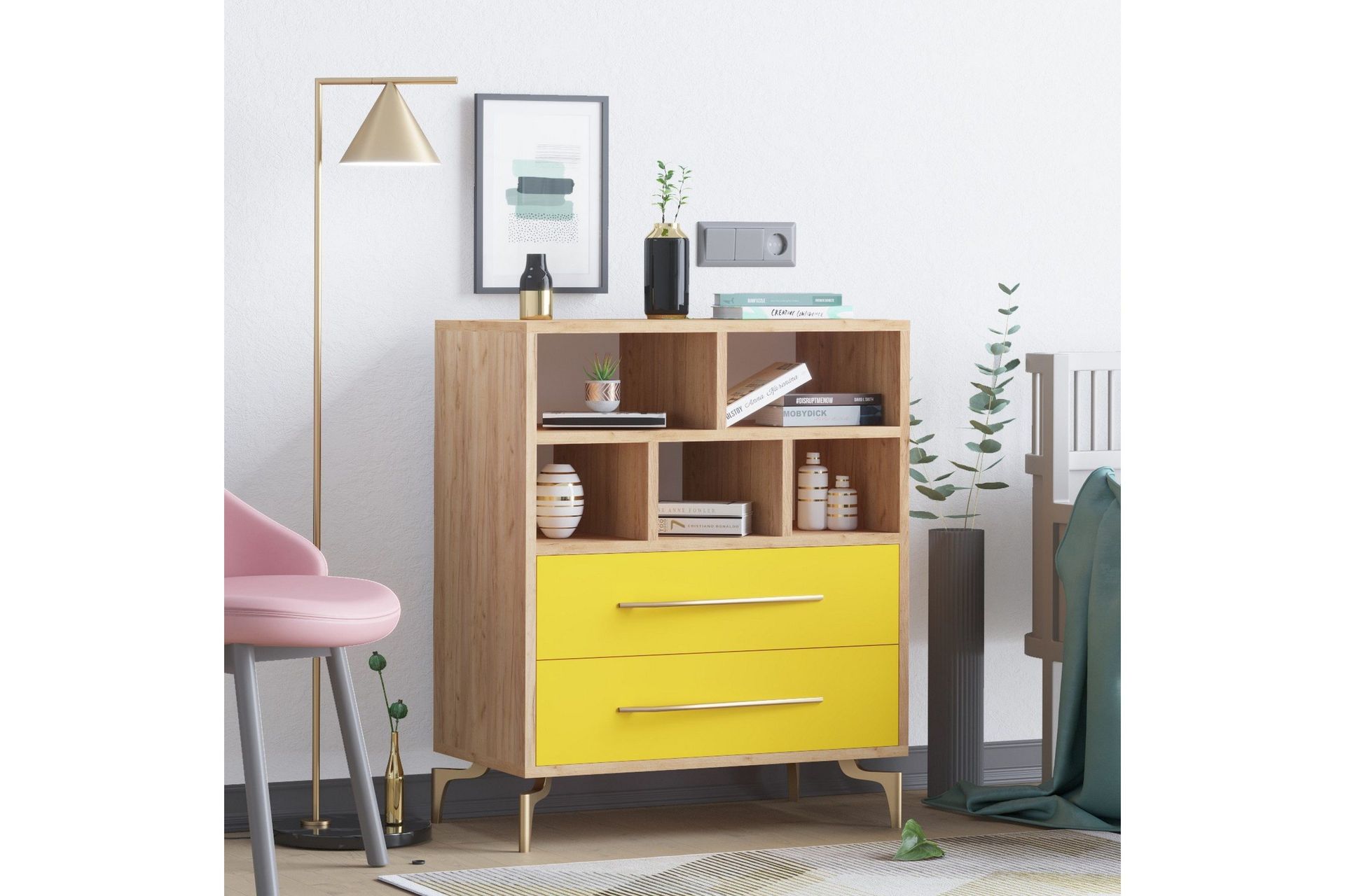 Sk&aring;psbyr&aring; 40x70 cm - Guld/Natur