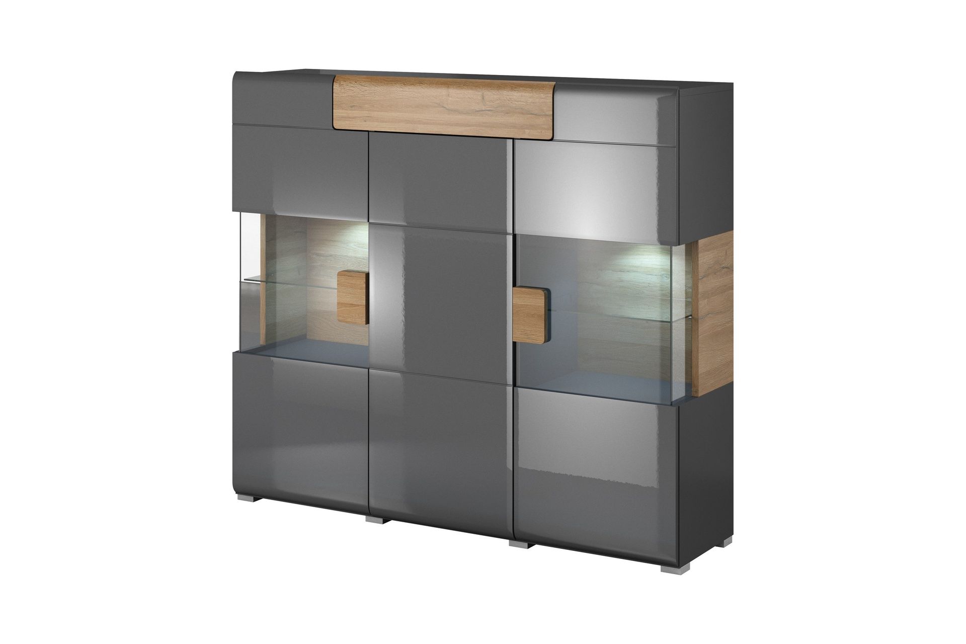 Toreno Highboard 39x147 cm - Antracit/Natur