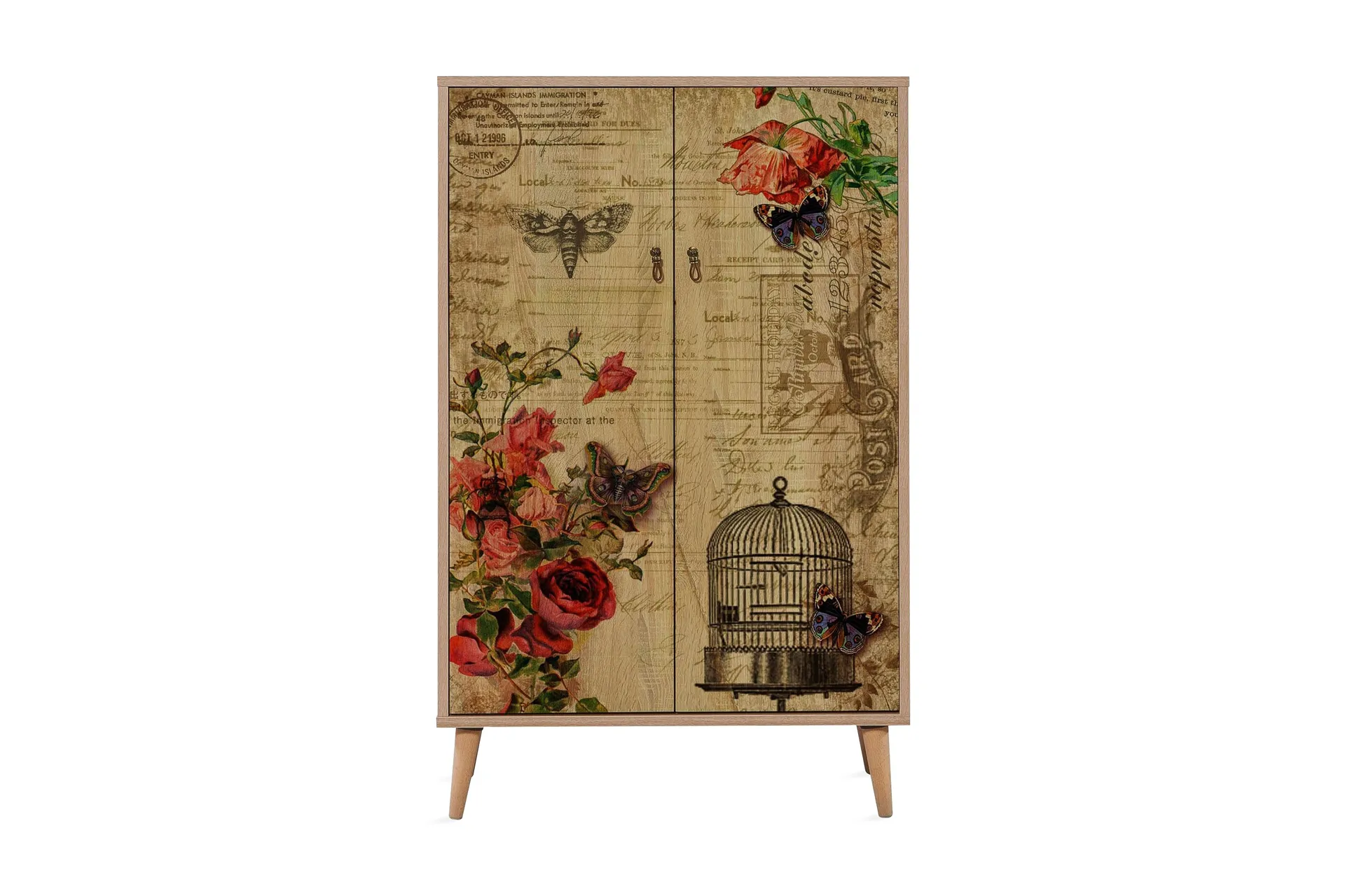 Vellavie Sk&aring;p 80 cm Vintage - Brun/R&ouml;d