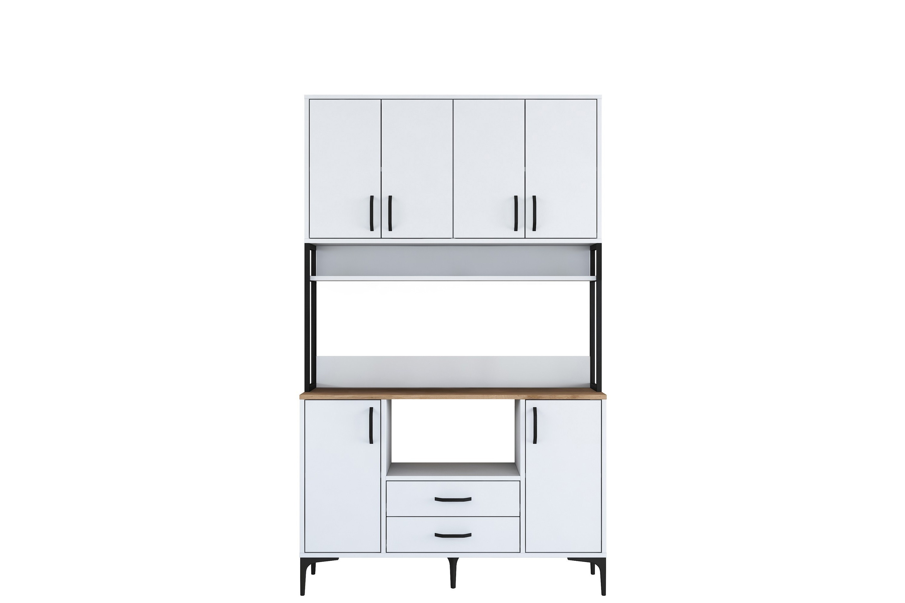 högskåp eligius - vit/valnöt