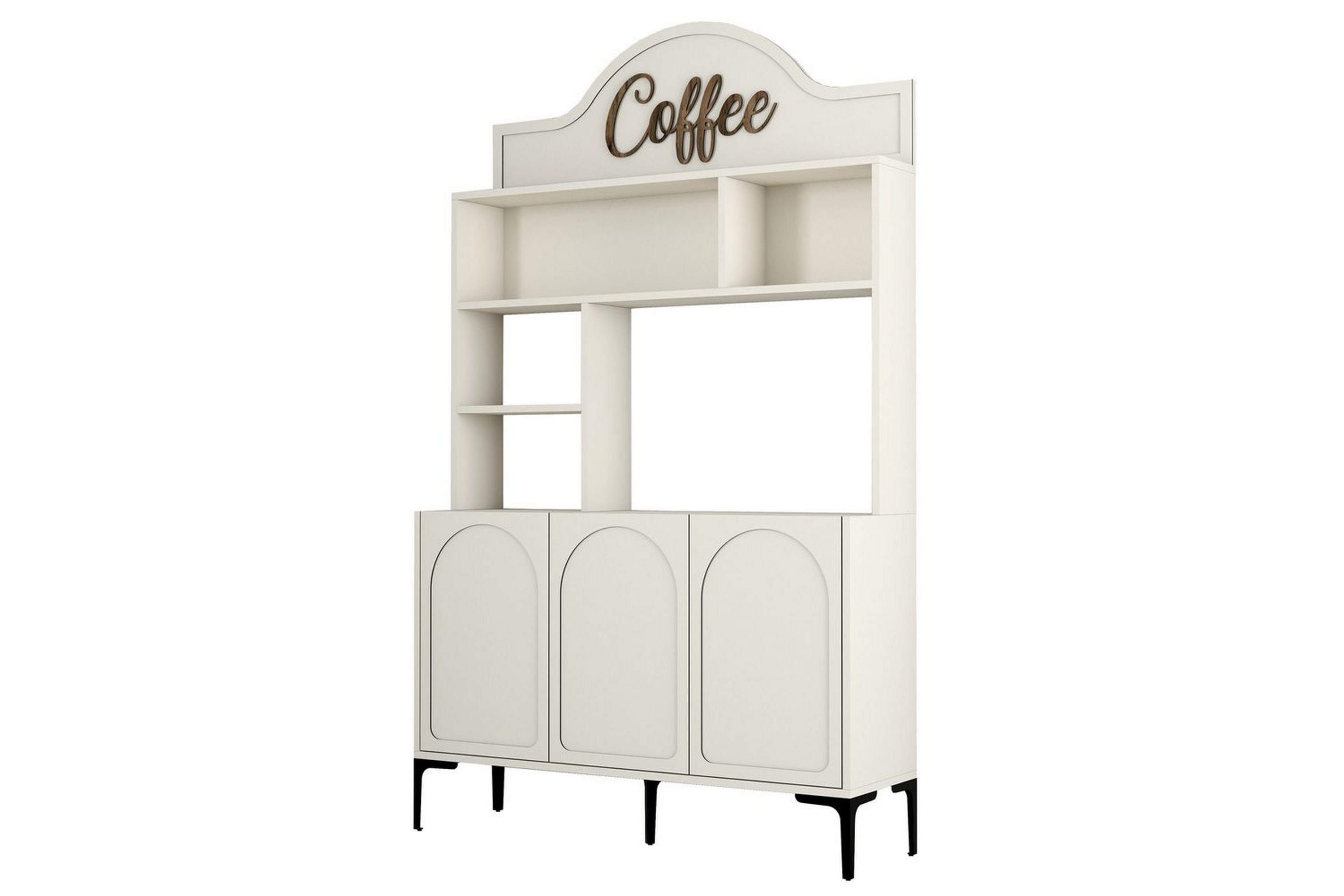 kaffebarskåp hazim tre grädde / svart - grädde / svart