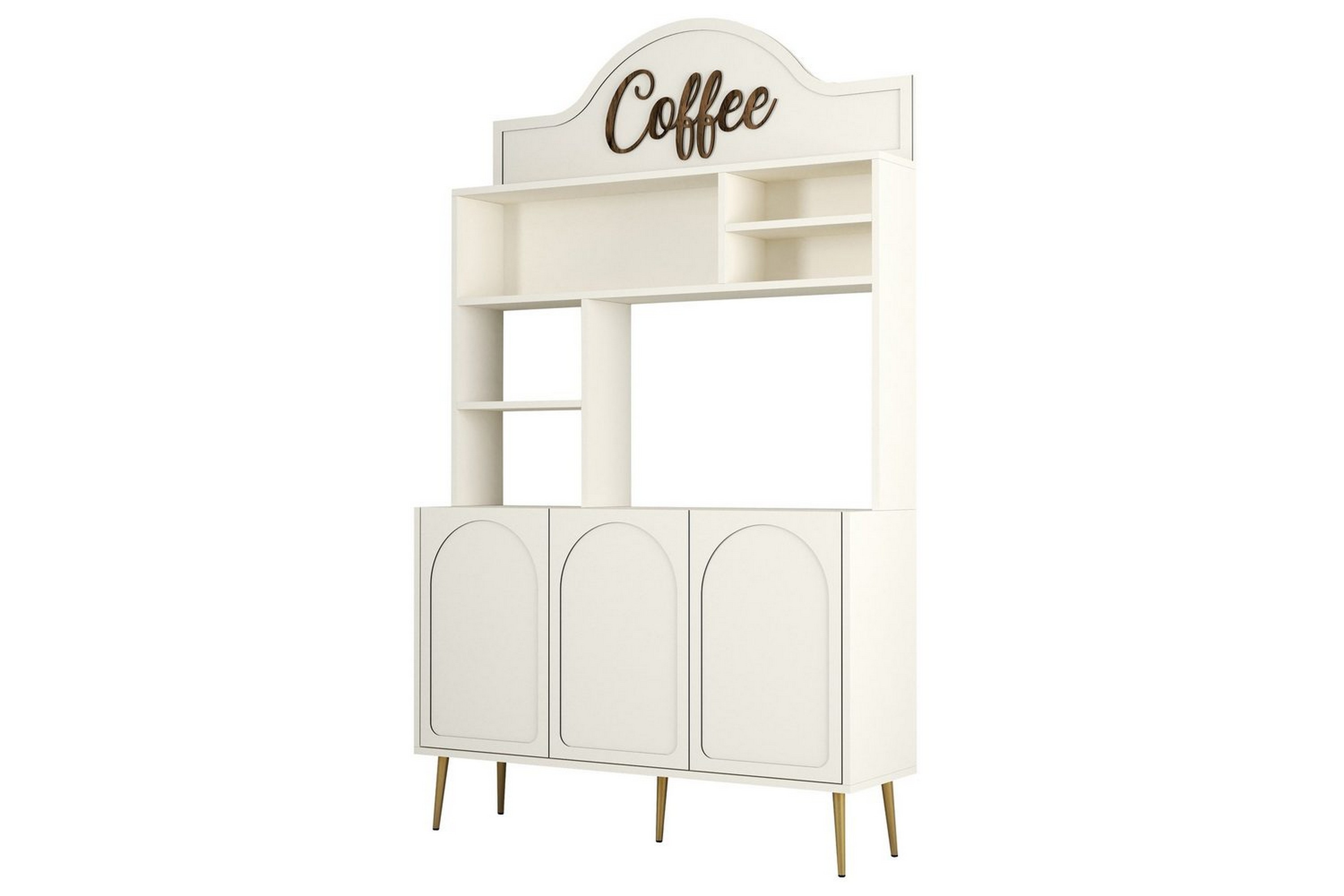 kaffebarskåp hazim tre gräddfärgad / rany - gräddfärgad / rany