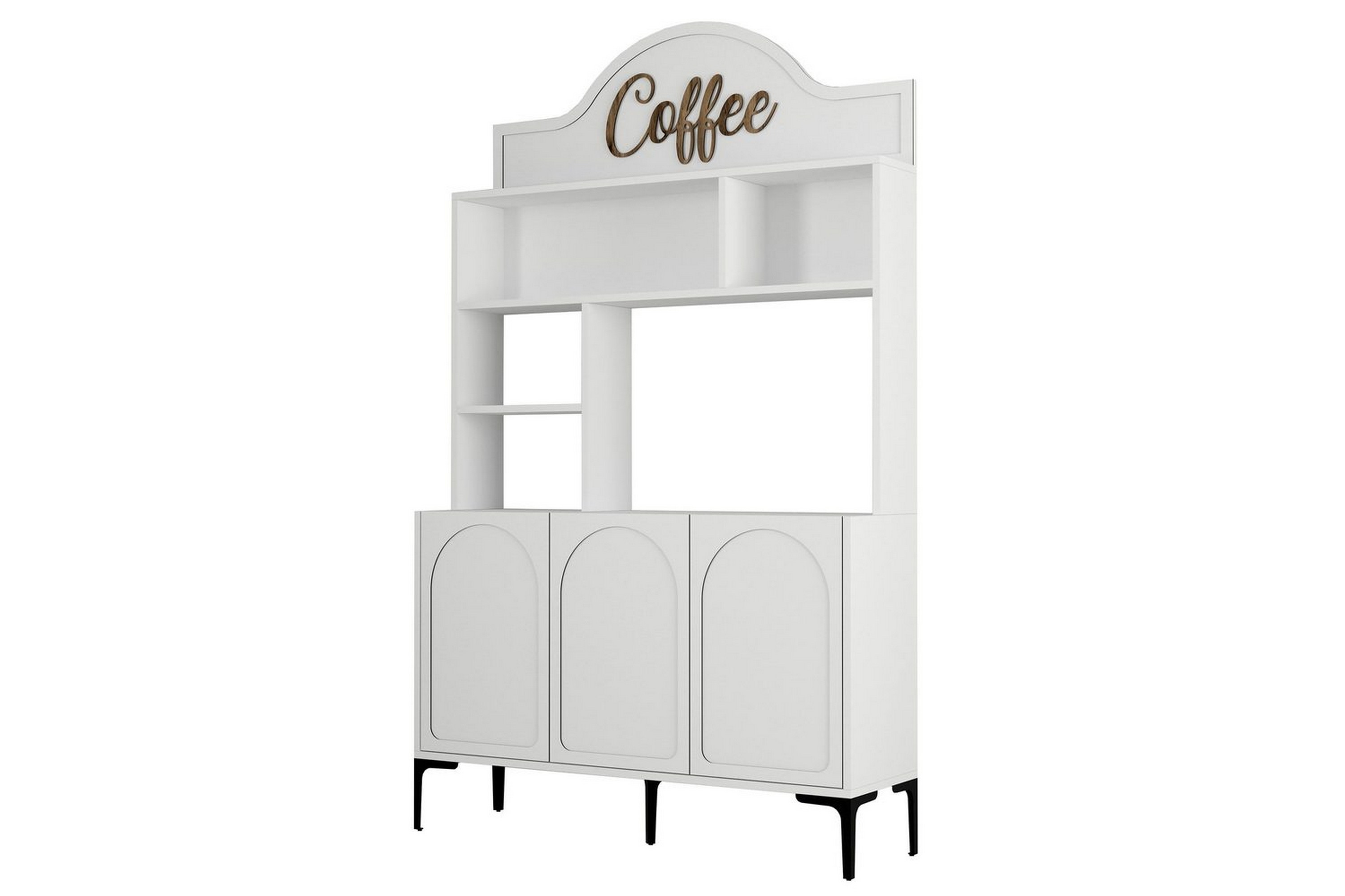 kaffebarskåp hazim tre vit / svart - vit / svart