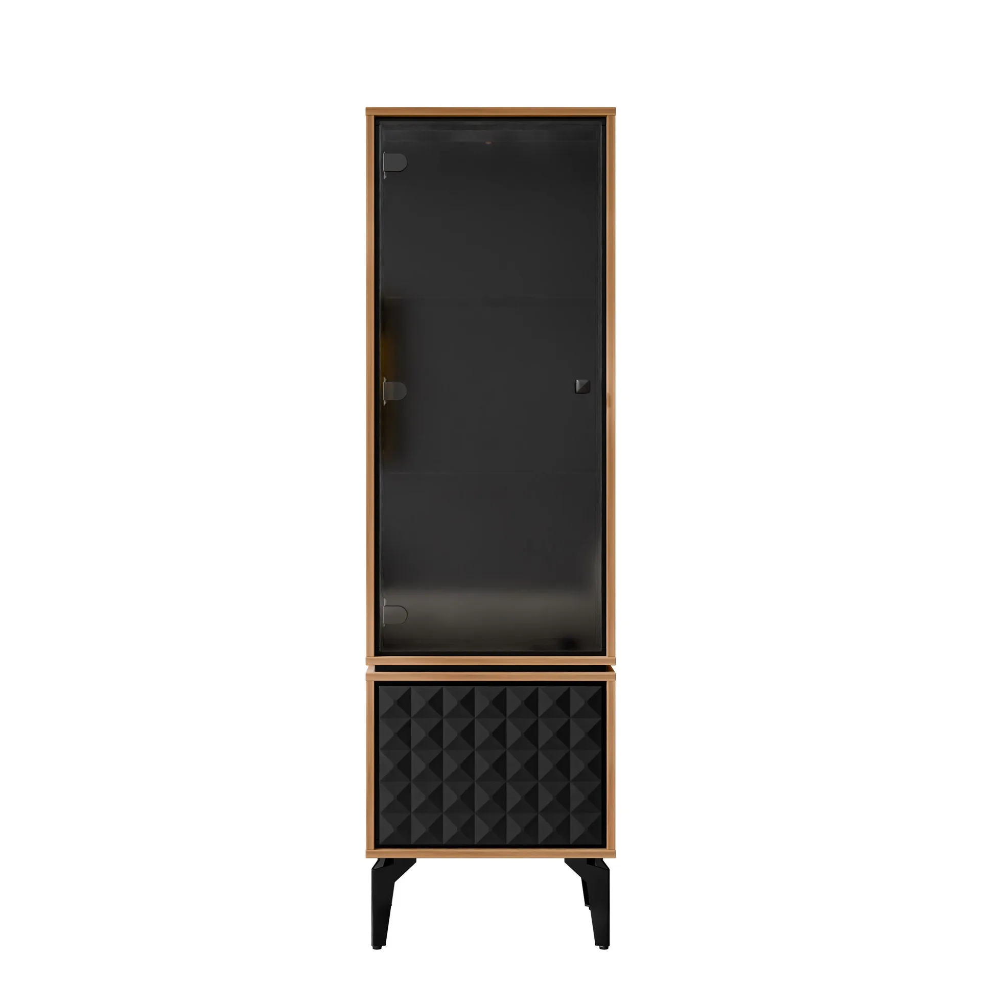 lorvenn vitrinskåp 54x182 cm - brun/svart