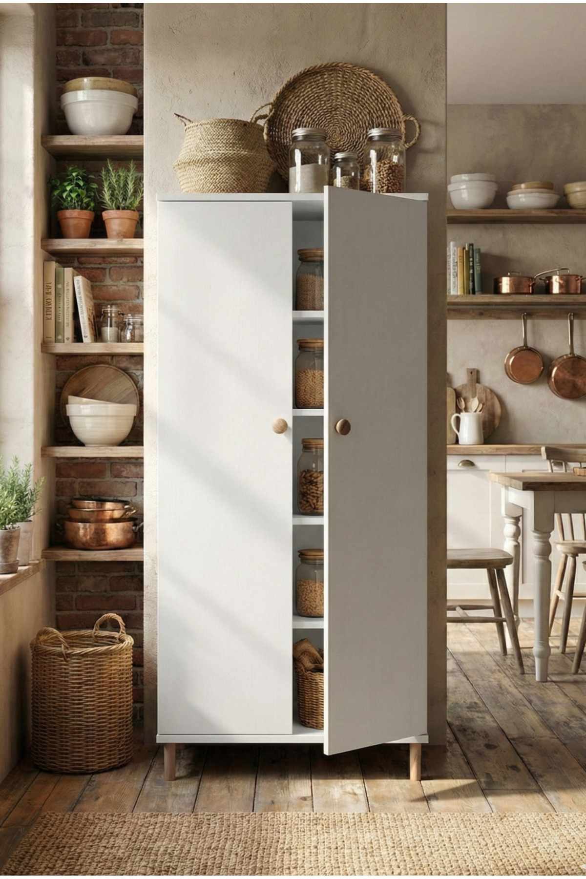 Ryrhyrdhonar Multifunktionsskåp 60x130x30 cm - Vit