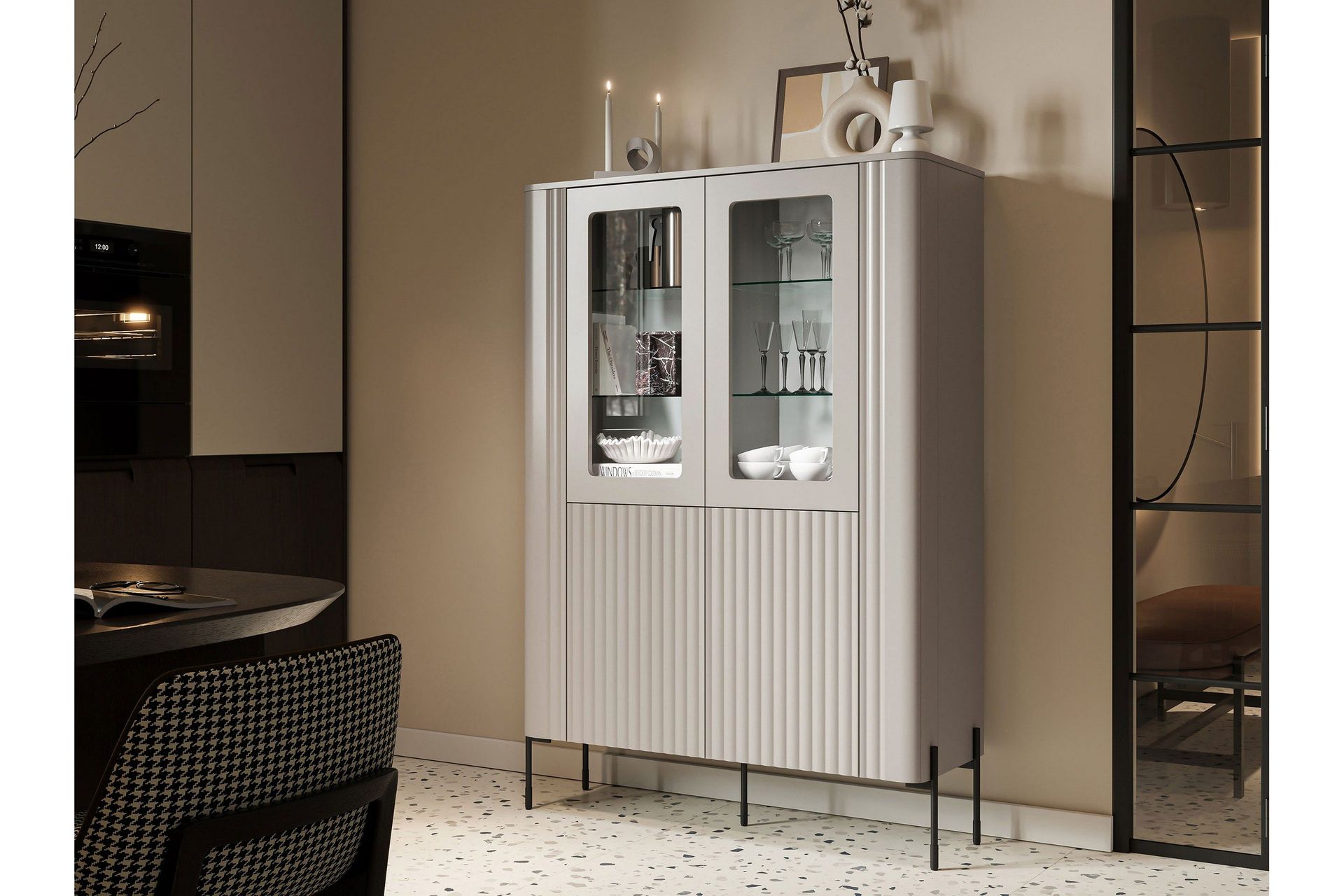 Sherie Vitrinsk&aring;p 110x160 cm - Svart