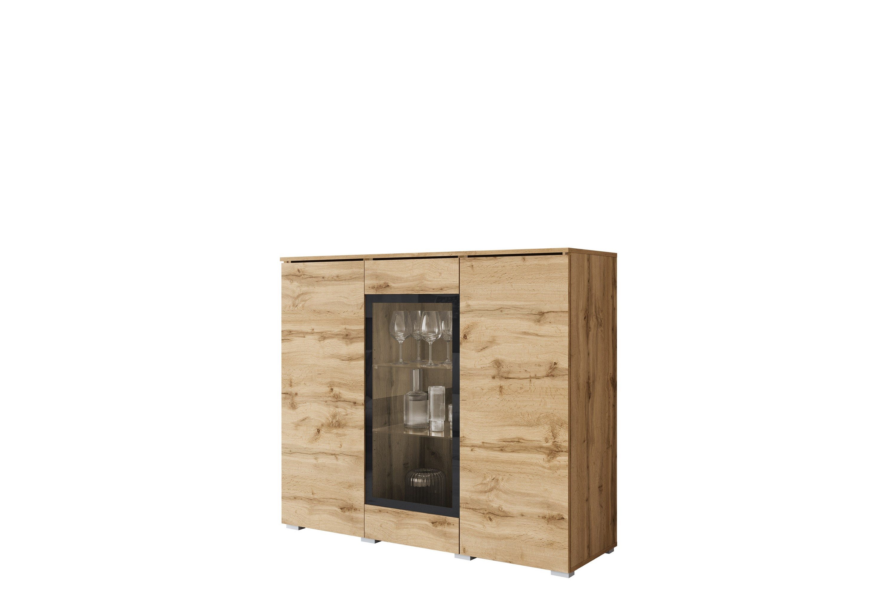 sherie vitrinskåp 120x104 cm - brun