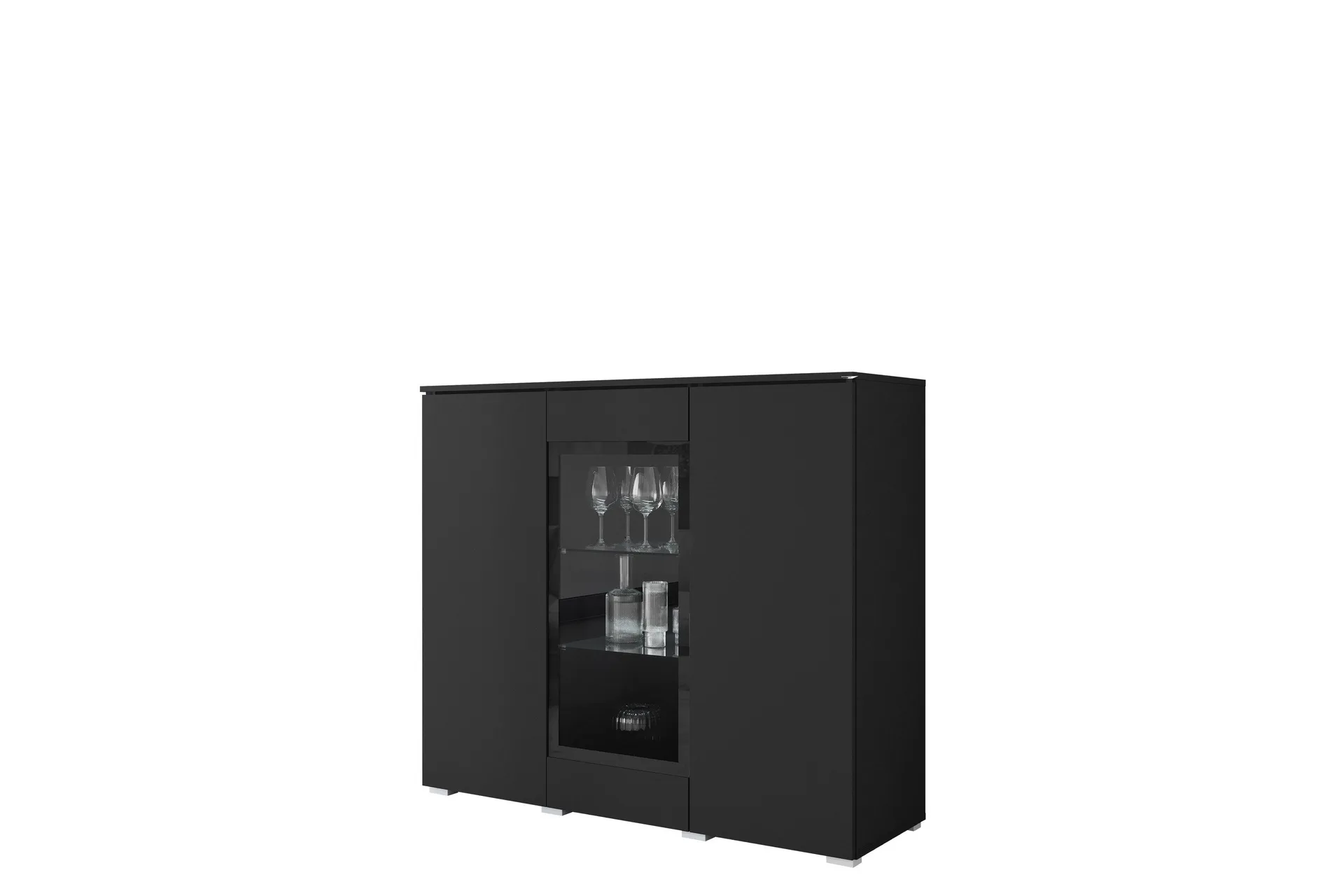 Sherie Vitrinsk&aring;p 120x104 cm - Svart