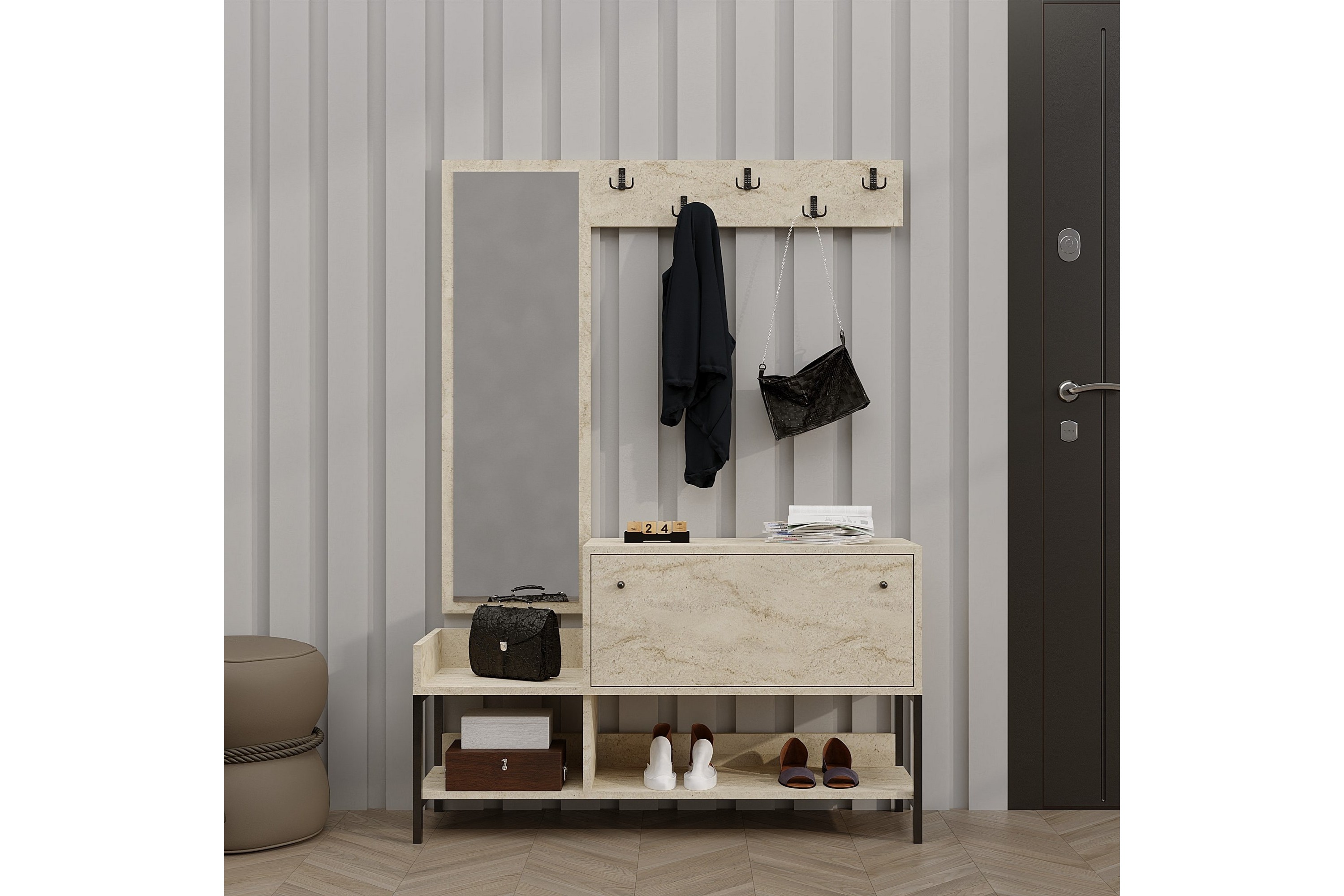 Skoskåp Nonso 120 cm Beige
