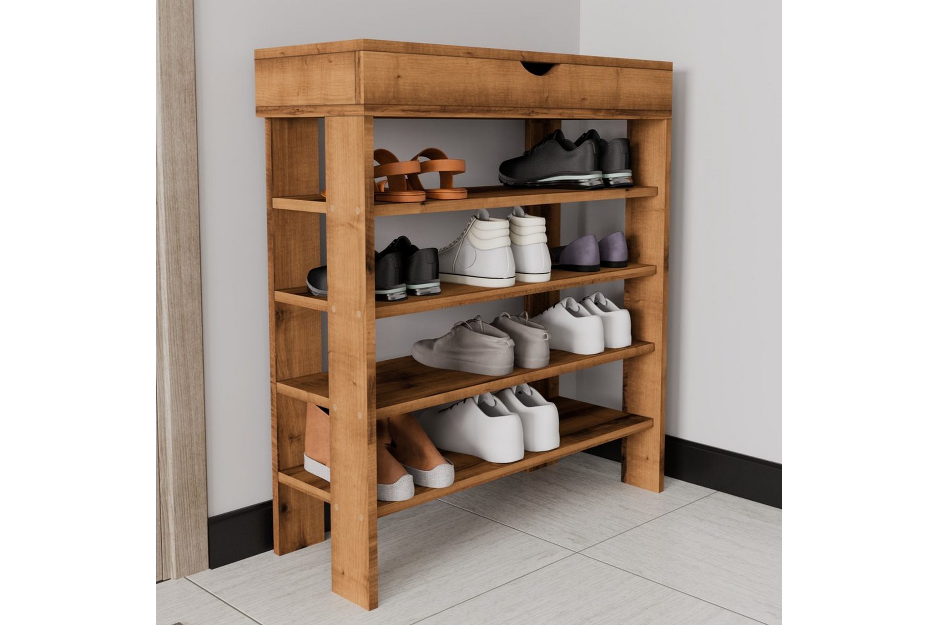 skoskåp viraa valnöt - valnöt