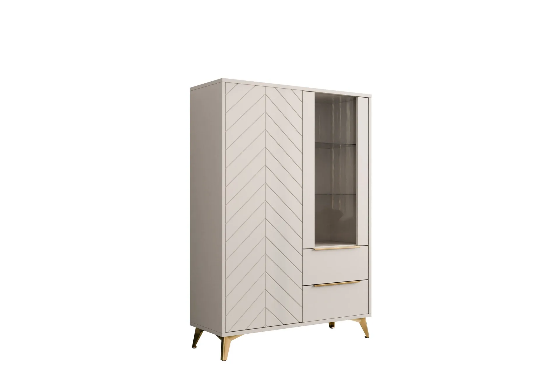 vemdalen vitrinskåp 104x150 cm - beige