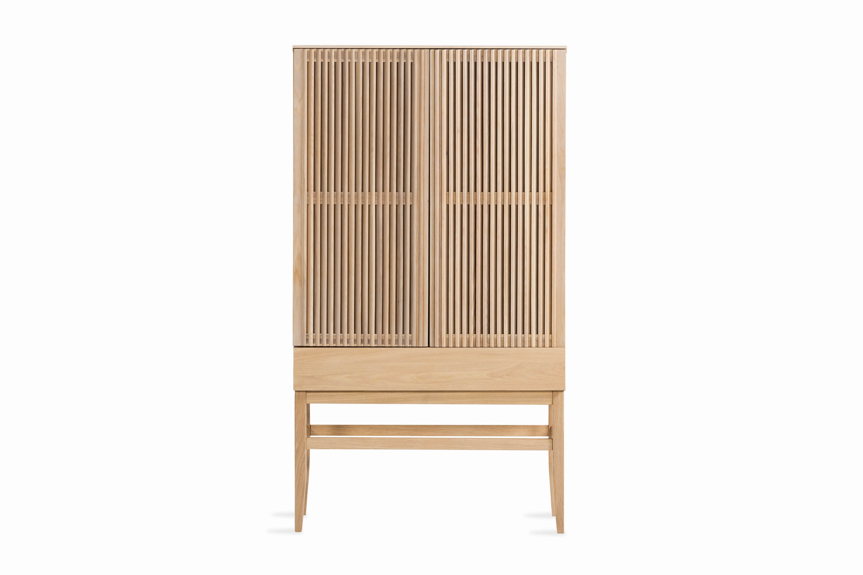 Gradino Vitrinskåp 40 cm djup 95 cm bred 170 cm hög Ljust TräEk Beige