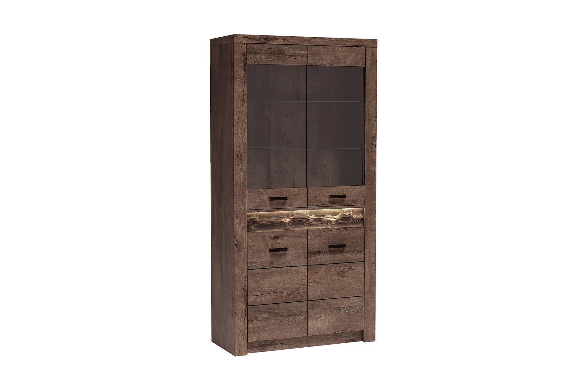 Indianapolis Vitrinsk&aring;p 96x42x192 cm - Brun