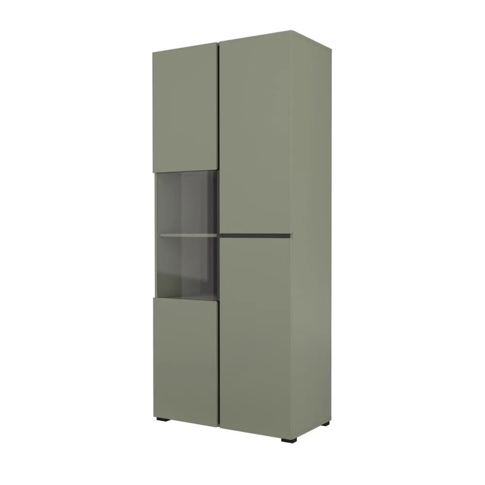 Vitrinsk&aring;p Kors 3 d&ouml;rrar - Gr&ouml;n - Svart