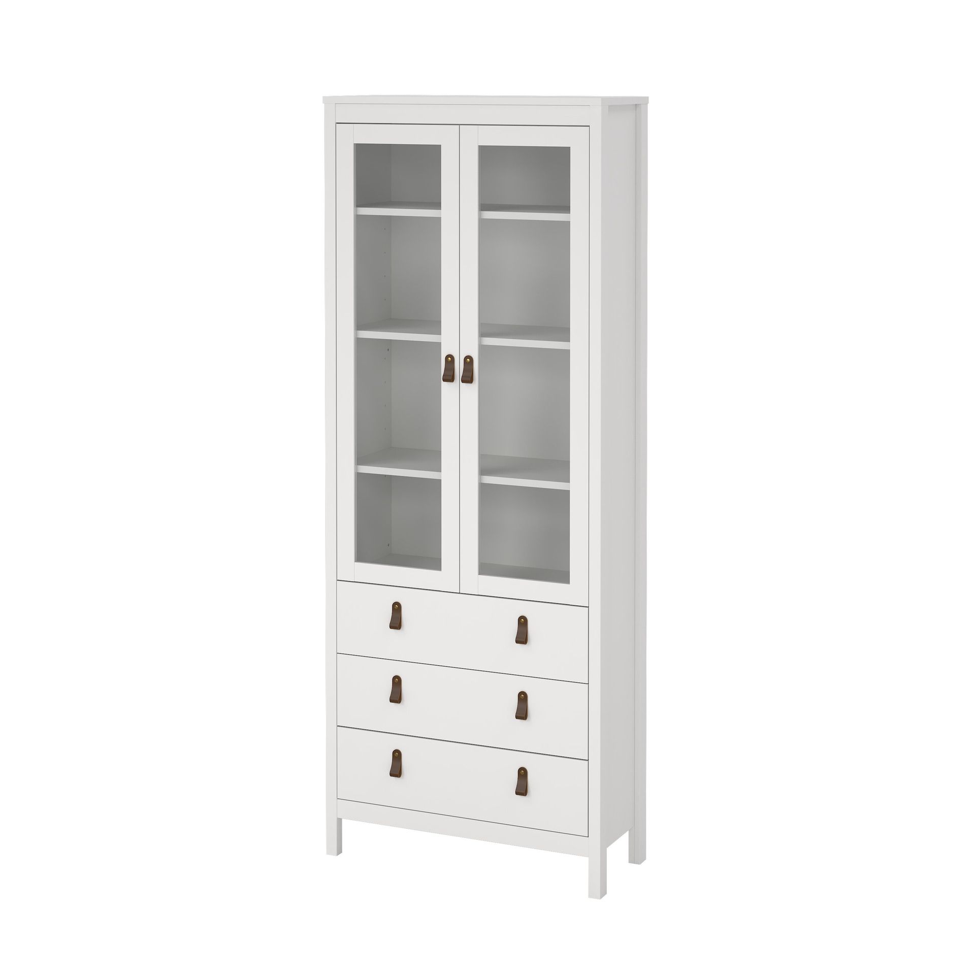 Vitrinsk&aring;p Madrid med 2 glasd&ouml;rrar 3 l&aring;dor 78x199 cm -