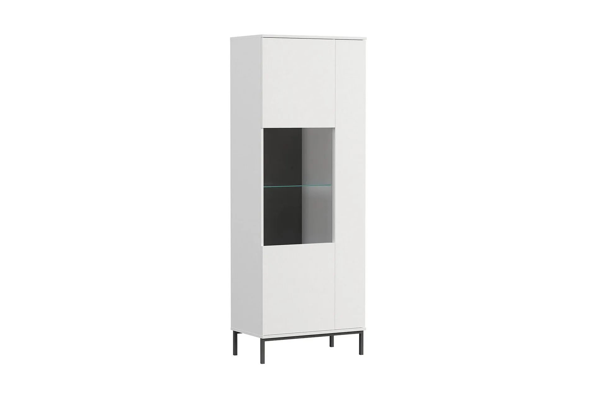 Querty Vitrinsk&aring;p 41 cm djup 70 cm bred 190 cm h&ouml;g Ljust Tr&auml; - Vit/Svart