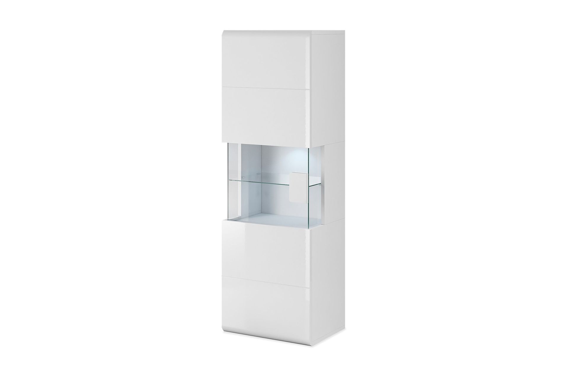 Toreno Vitrinsk&aring;p 39 djup 53 cm bred 159 cm h&ouml;g Ljust Tr&auml; Glas - Vit