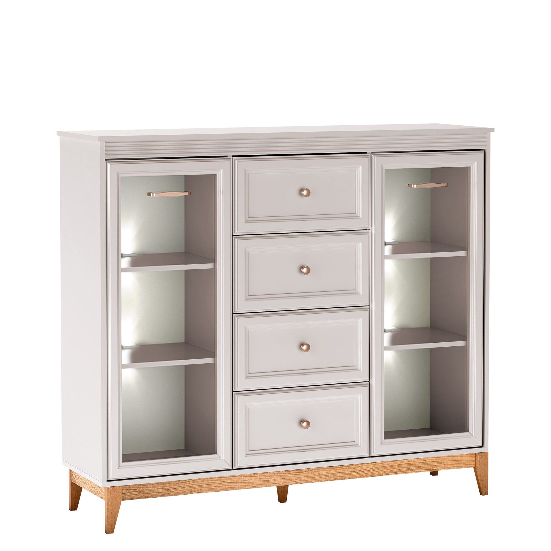 zeylor vitrinskåp 142 cm med belysning -