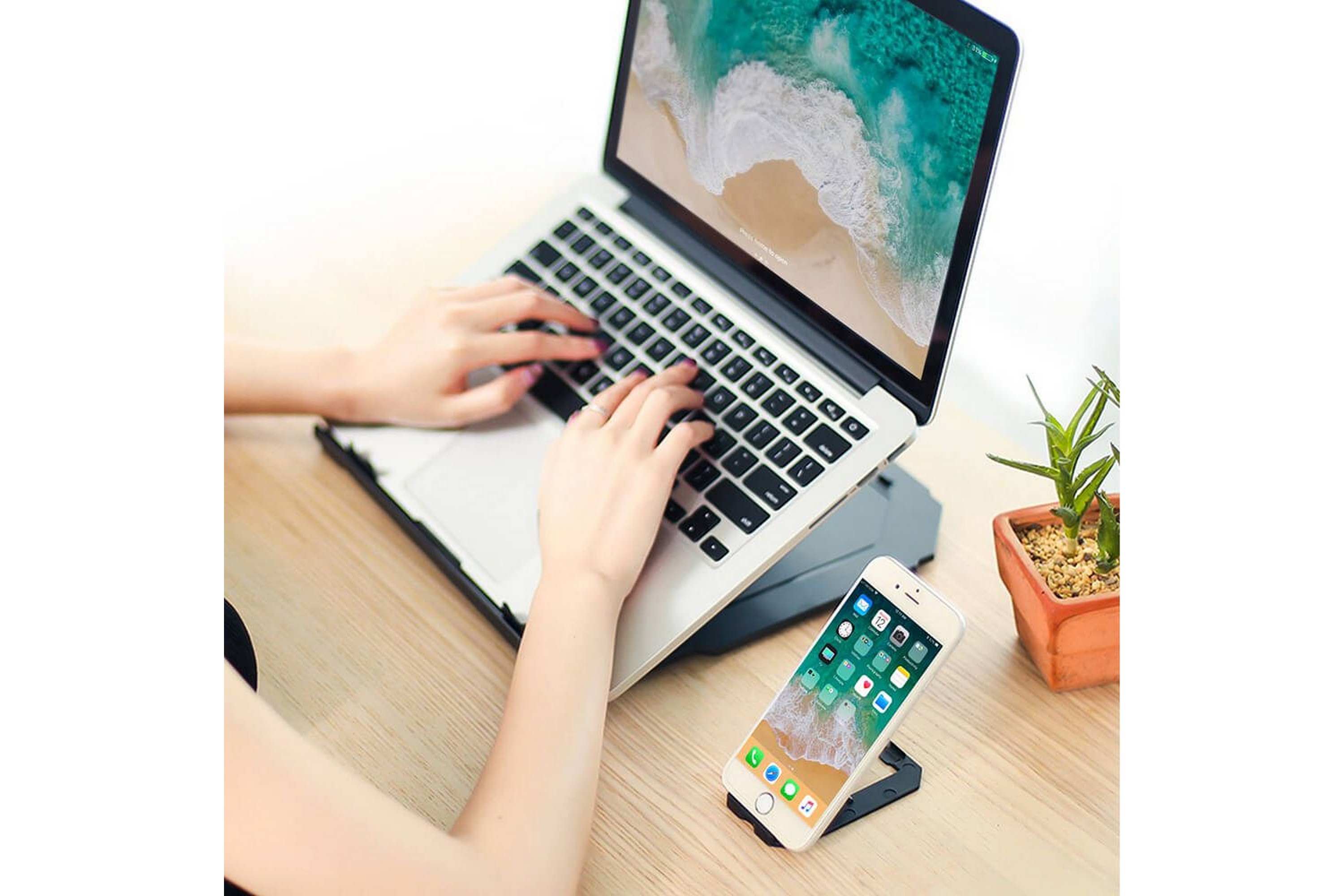 Alternativ bild 1 för DESIRE2 Laptopställ 2in1 Portabelt med mobilställ