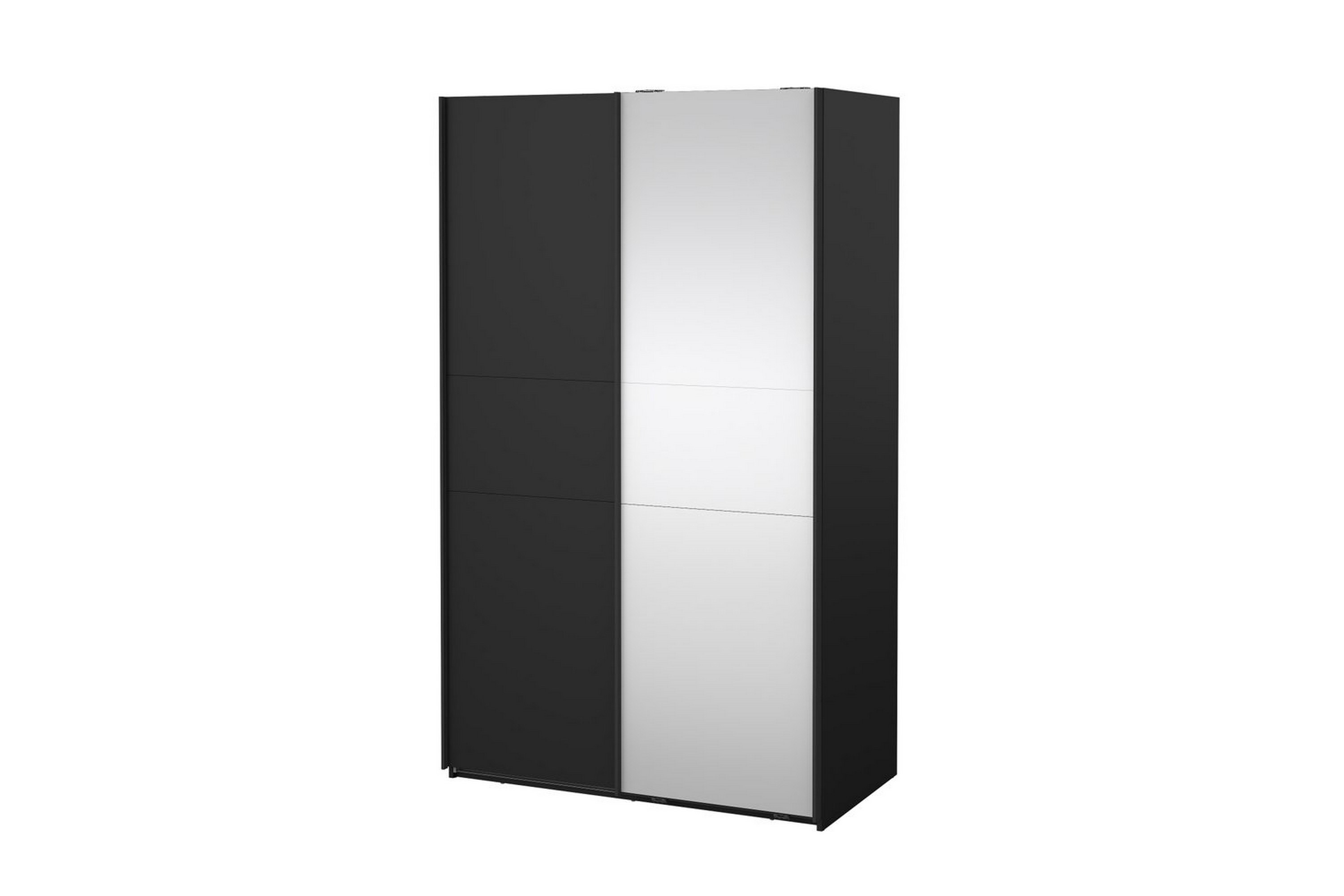 takeru garderob med spegel 119x200 cm - svart