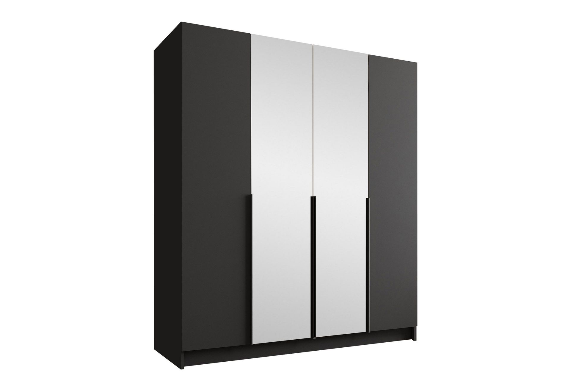 Vadstena Garderob med Spegel 200 cm - Svart