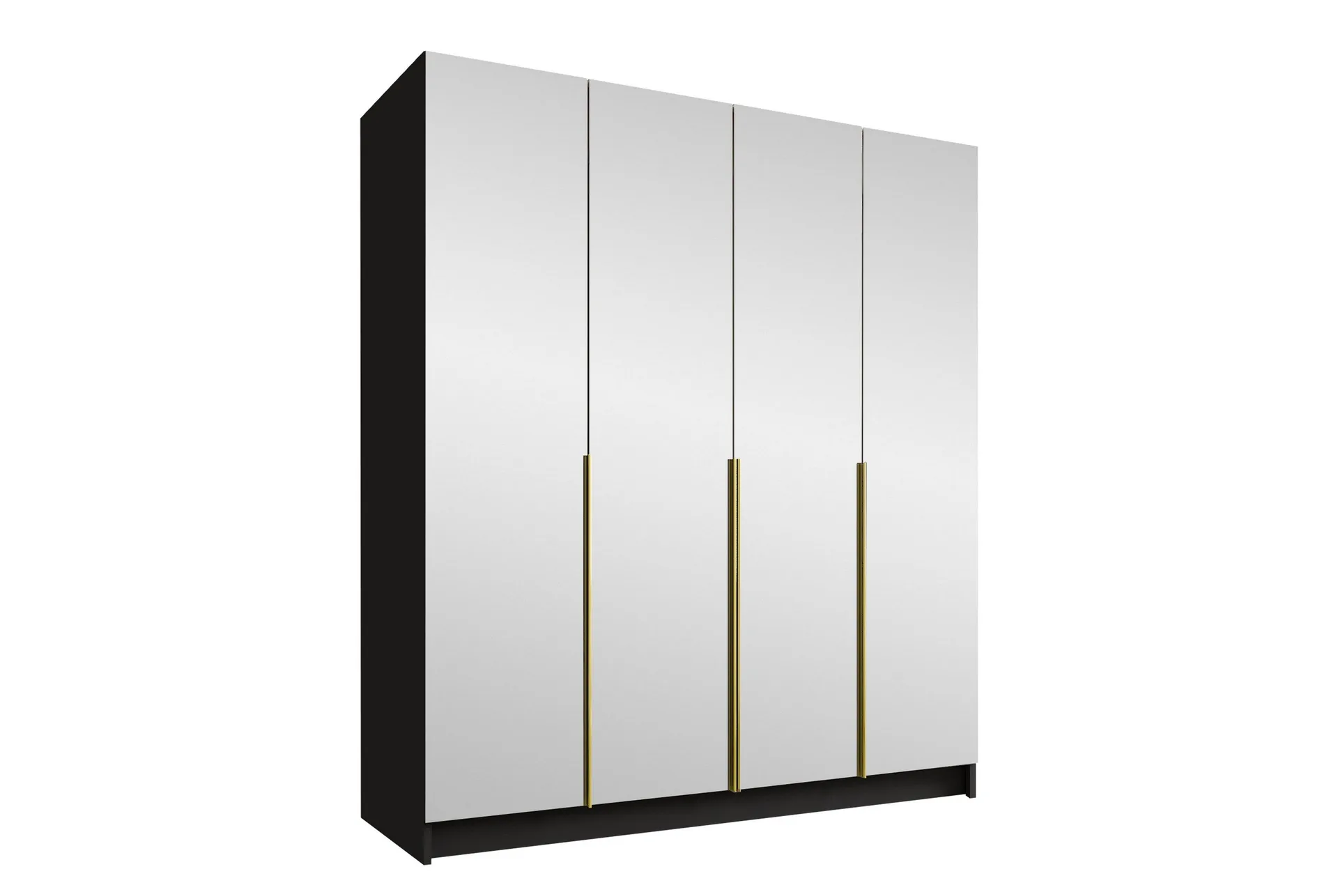 vadstena garderob med spegel 200 cm - svart/guld