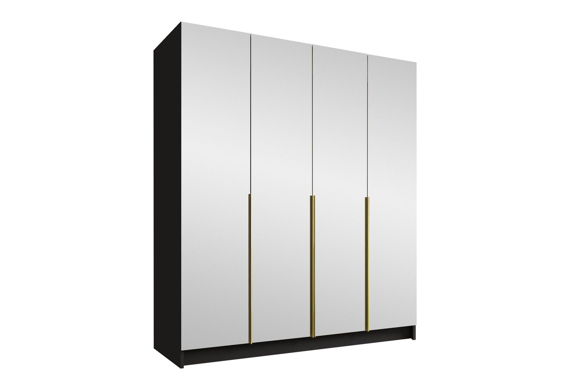 Vadstena Garderob med Spegel 200 cm - Svart/Guld